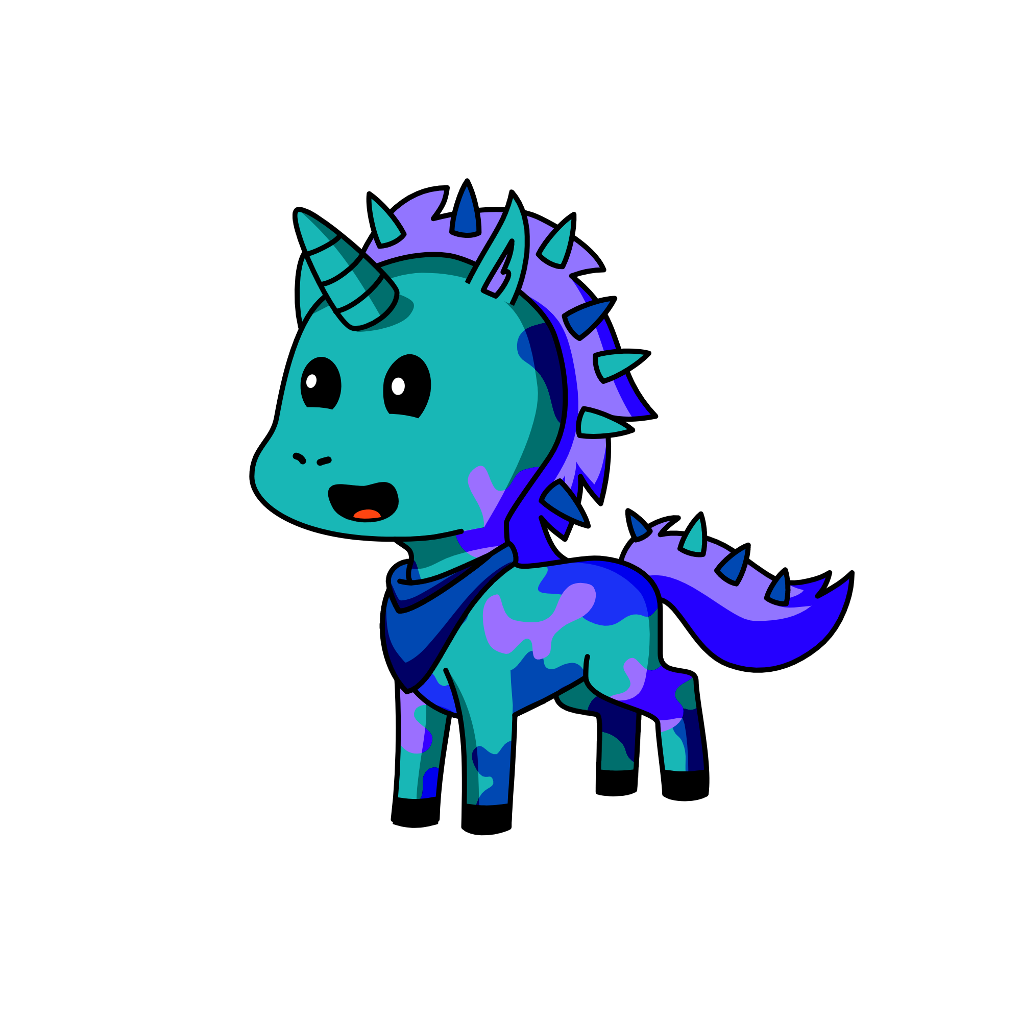 blue fcess, the unicorn