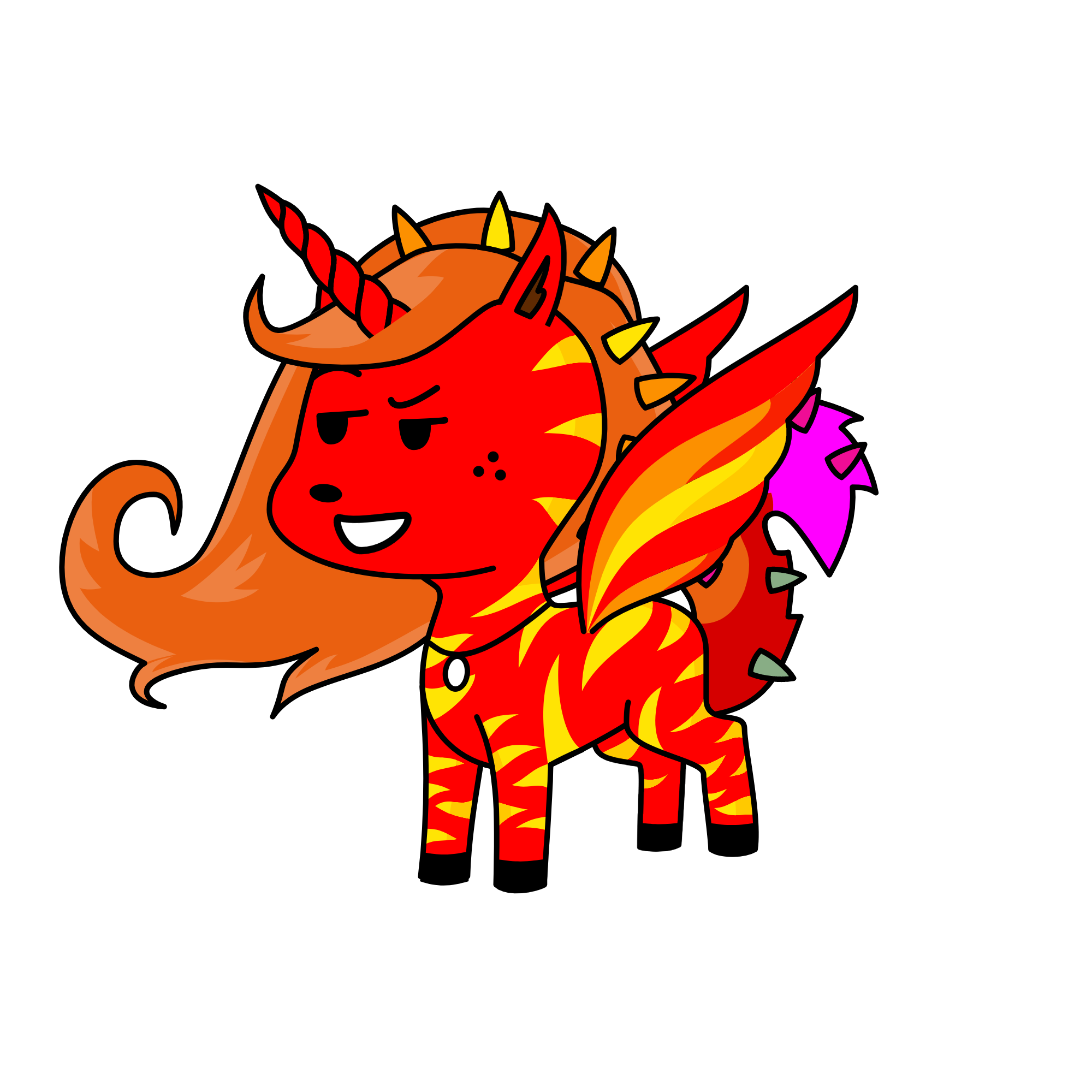 Fire fox, the unicorn