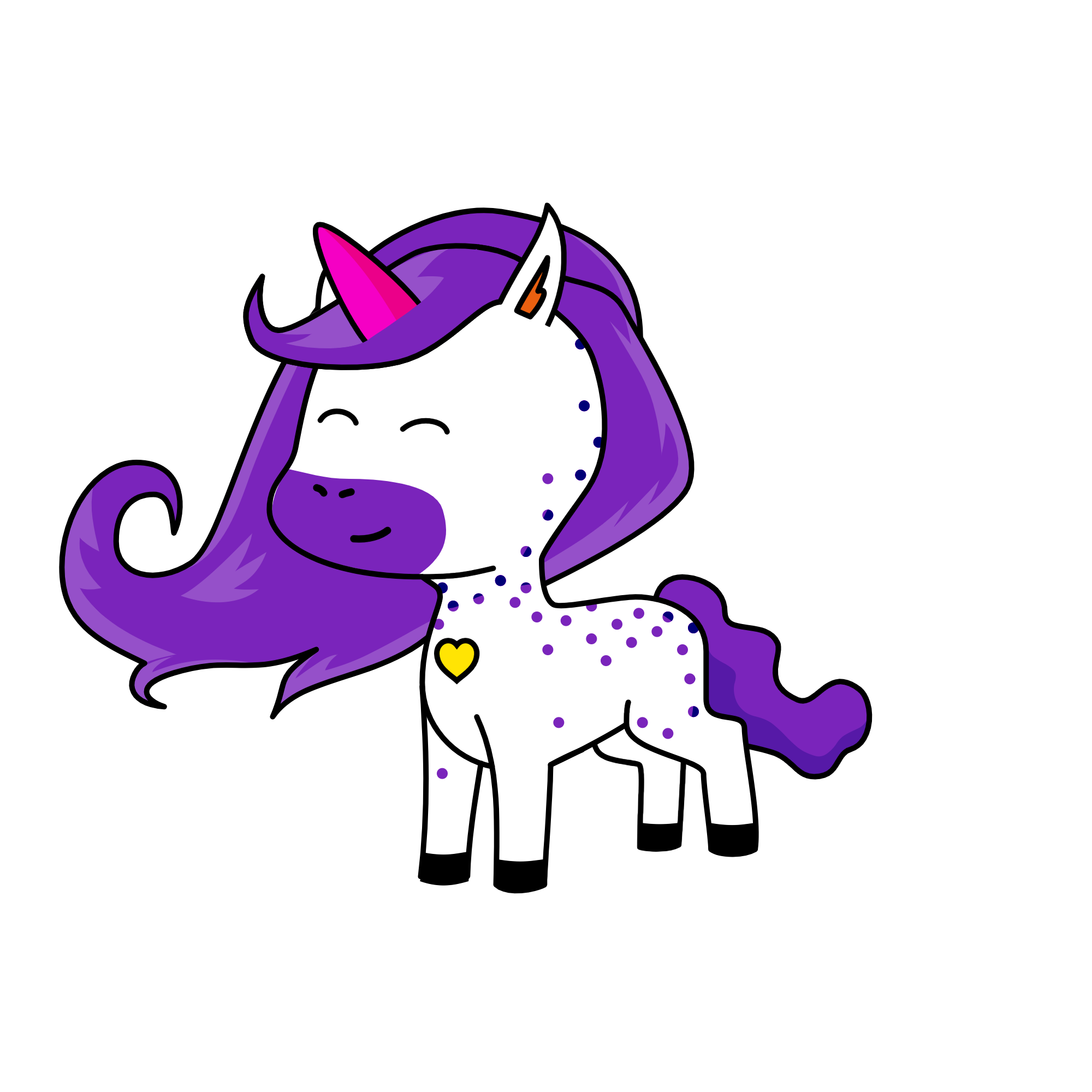 Purple, the unicorn