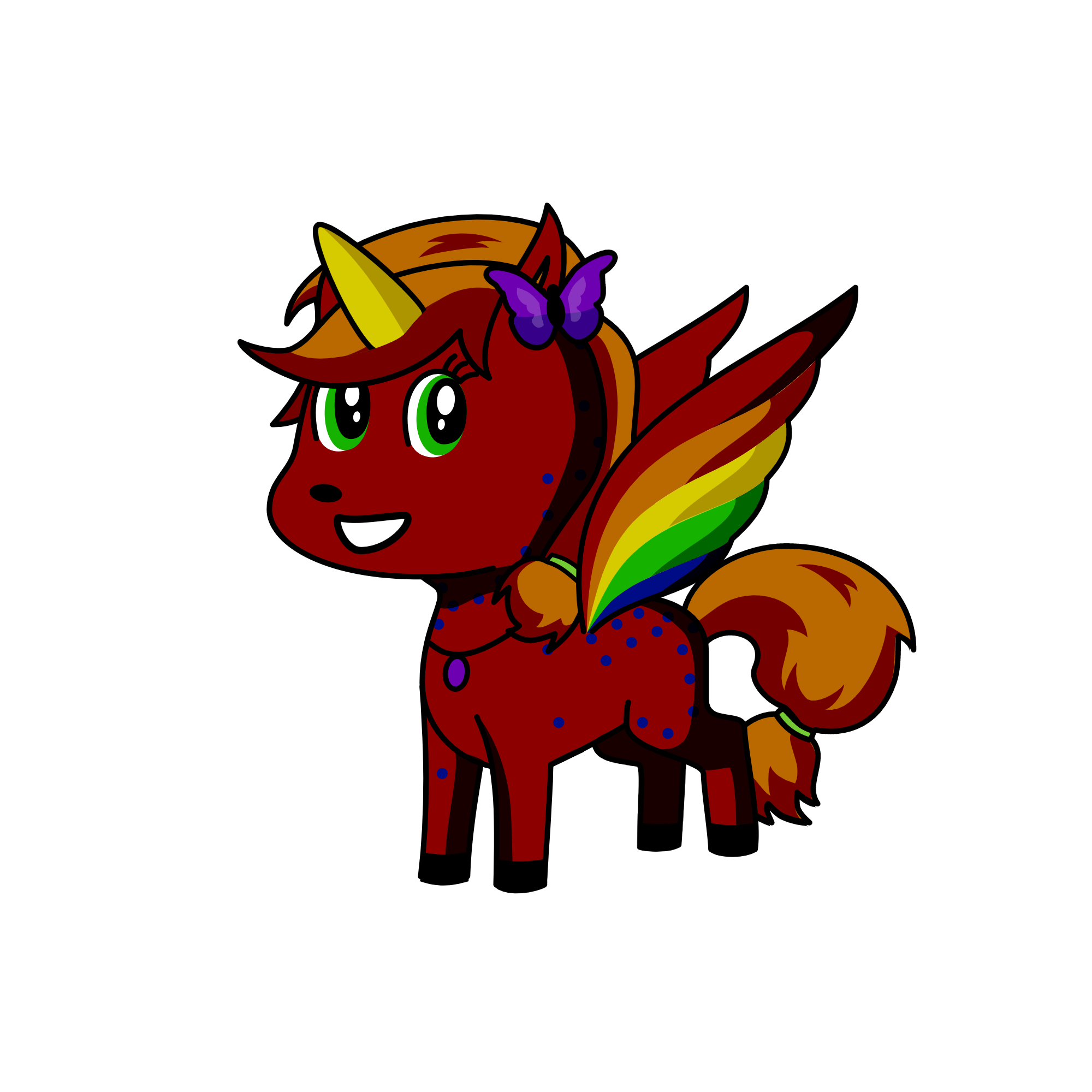 Darlenna Rainbow ( Ruler of the color tribe and wife to Pastella Rainbow ), the unicorn
