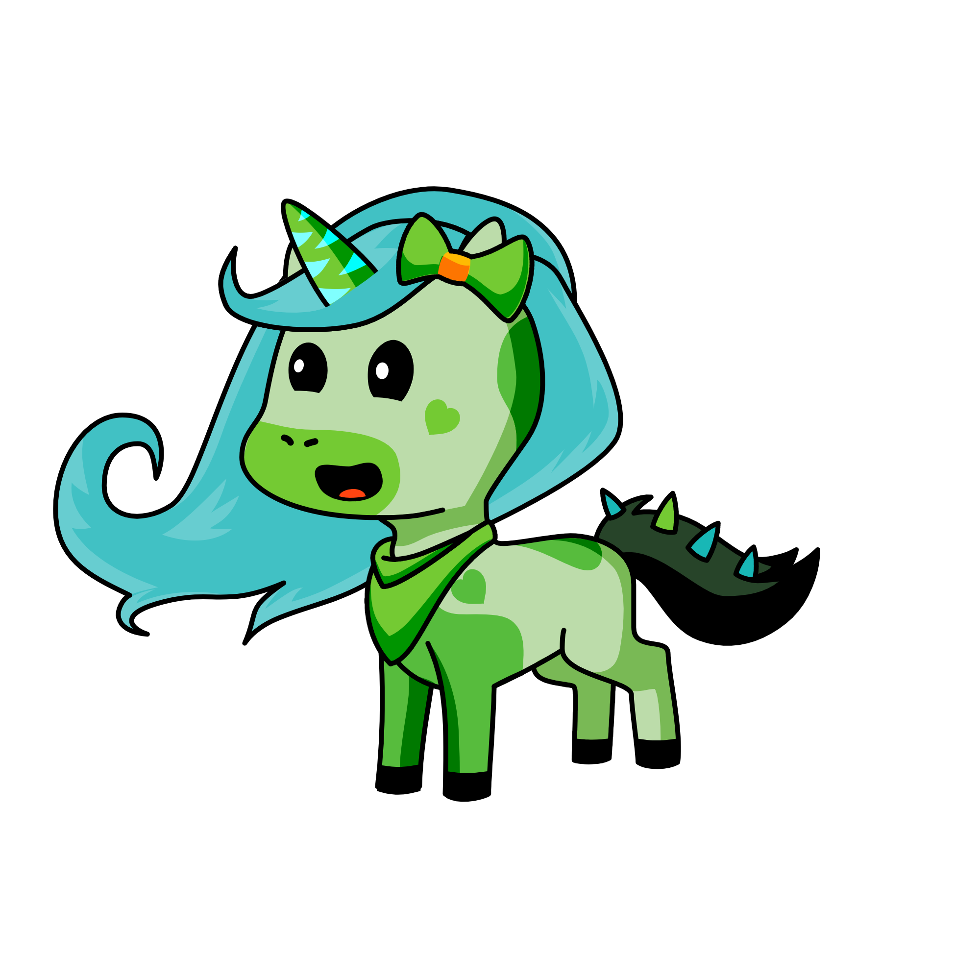 blue girl, the unicorn