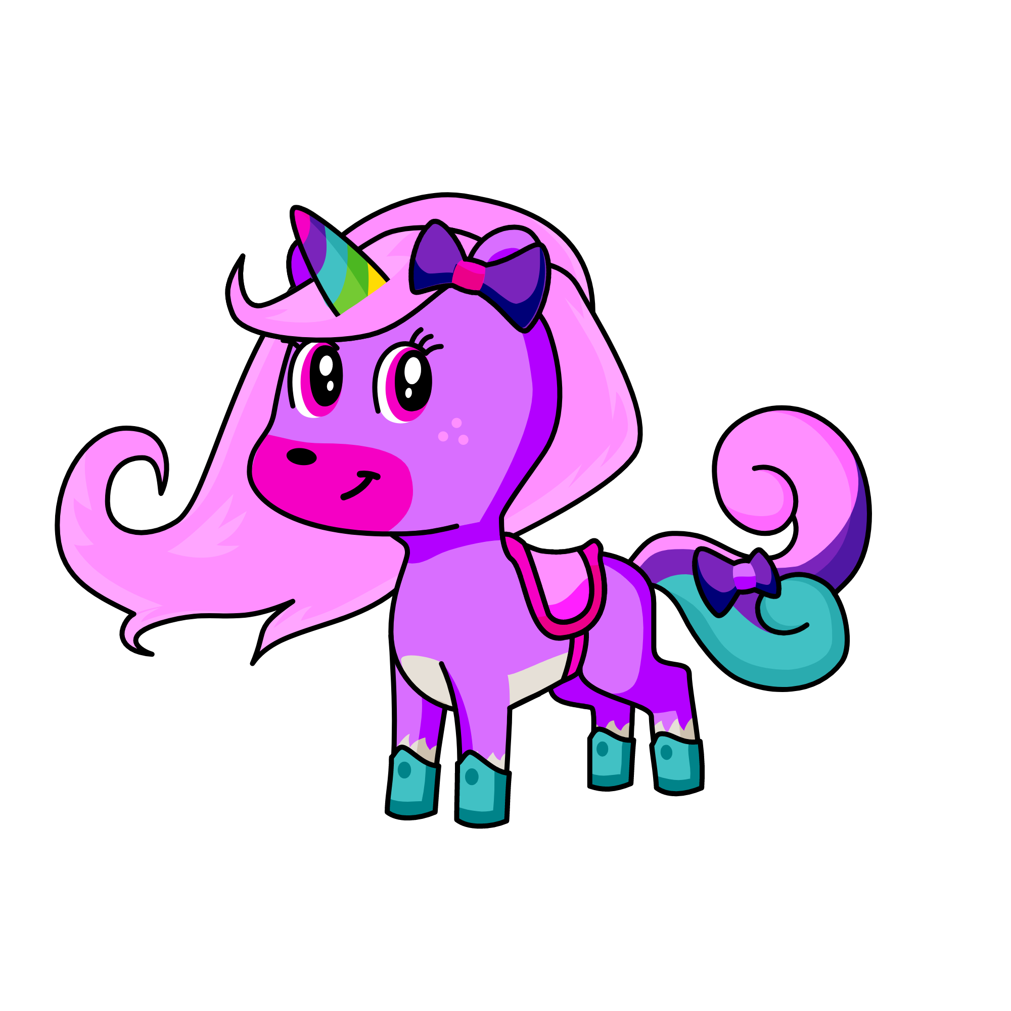 Purple princess, the unicorn