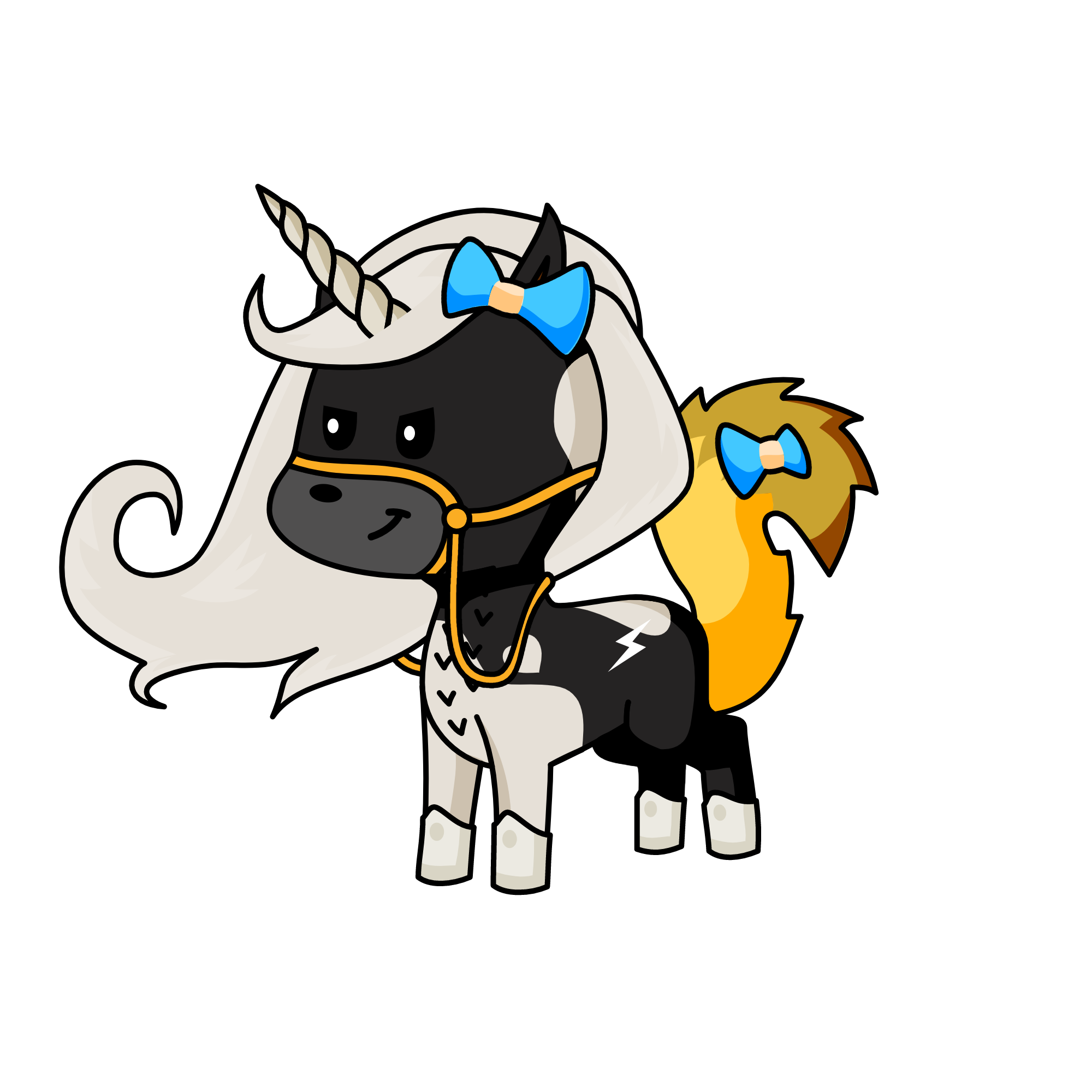 Flash the mostly demon and little angel, the unicorn