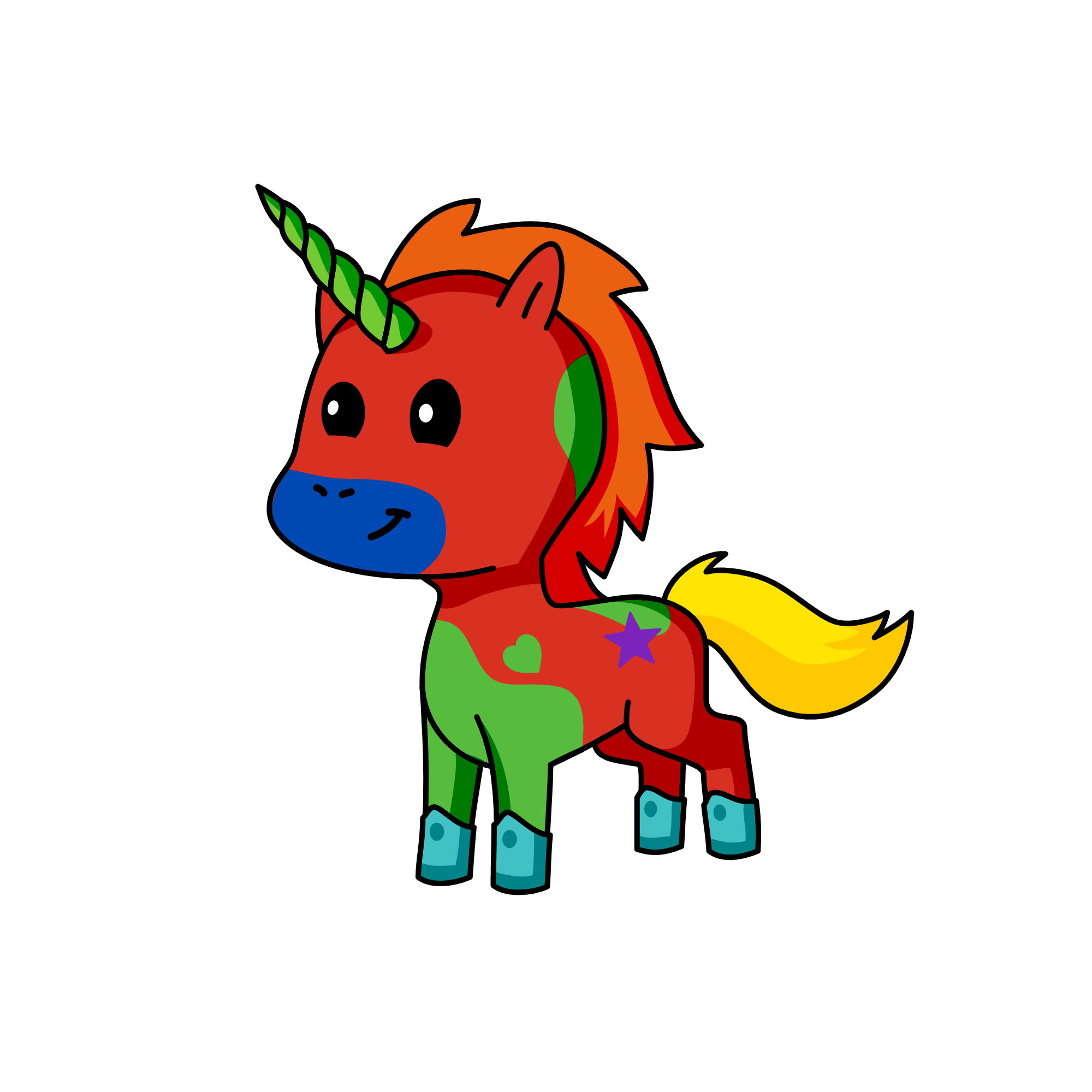 Rainsky, The King of Rainbow Kingdom, the unicorn