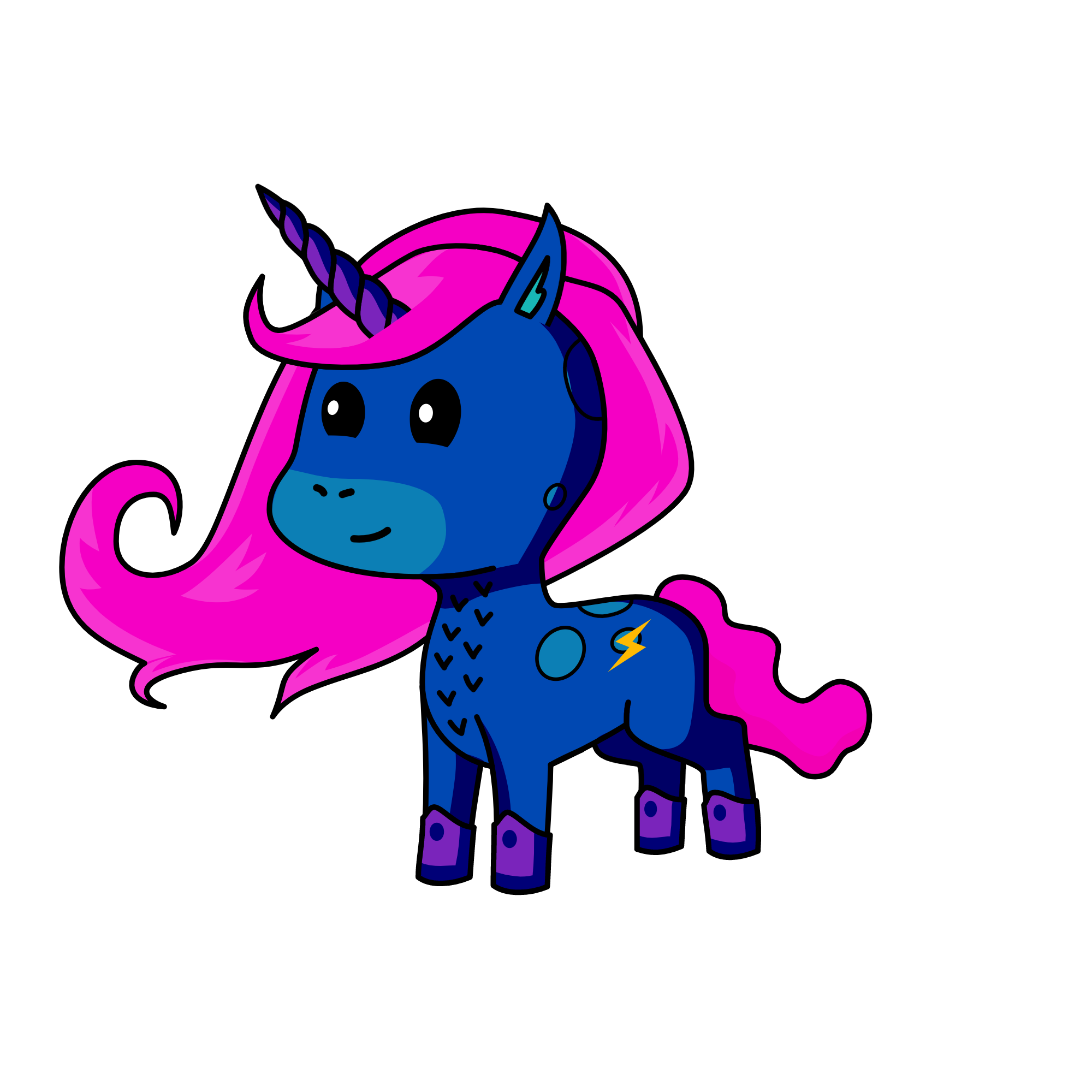BLUE, the unicorn