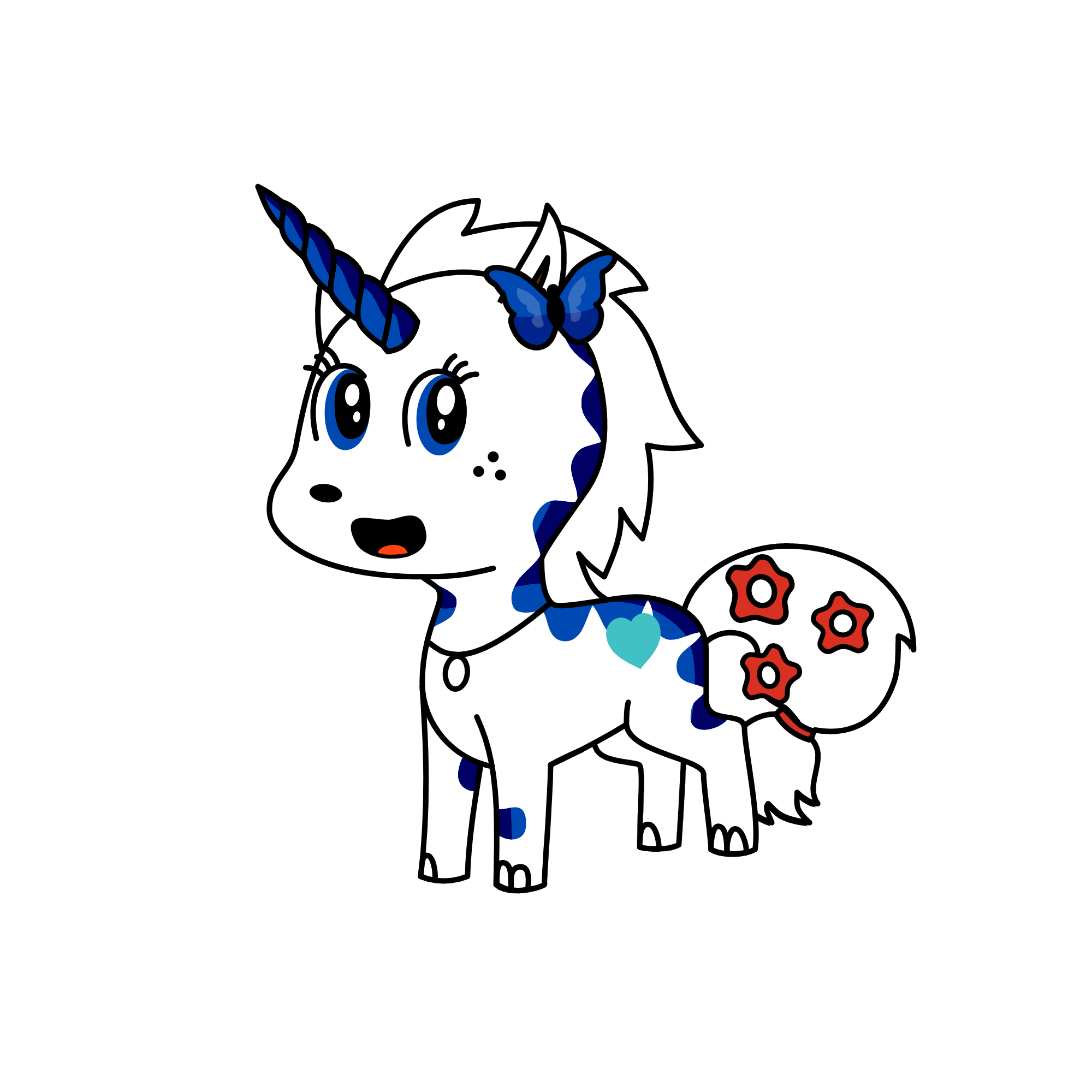 blue, the unicorn