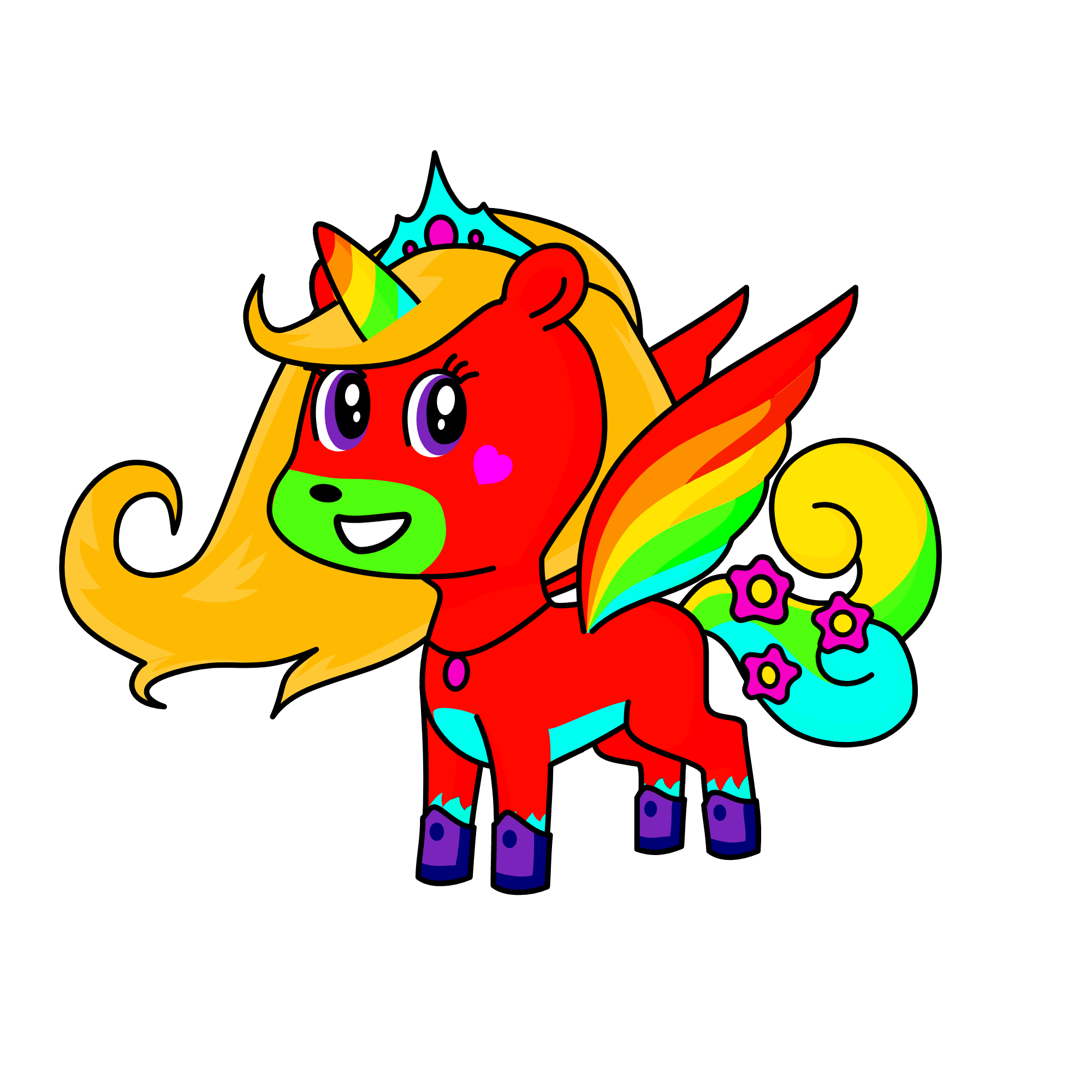Queen Rainbow, the unicorn