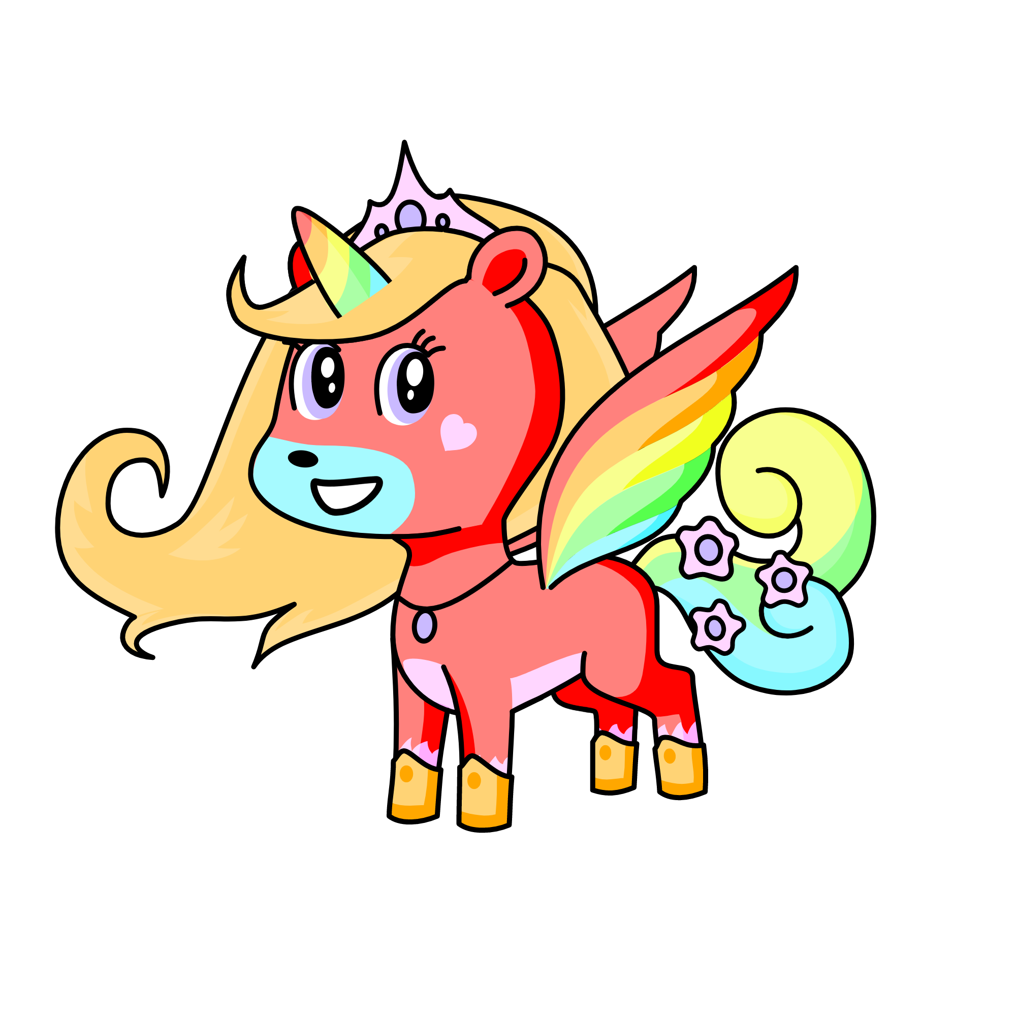 Queen Pastel Rainbow, the unicorn
