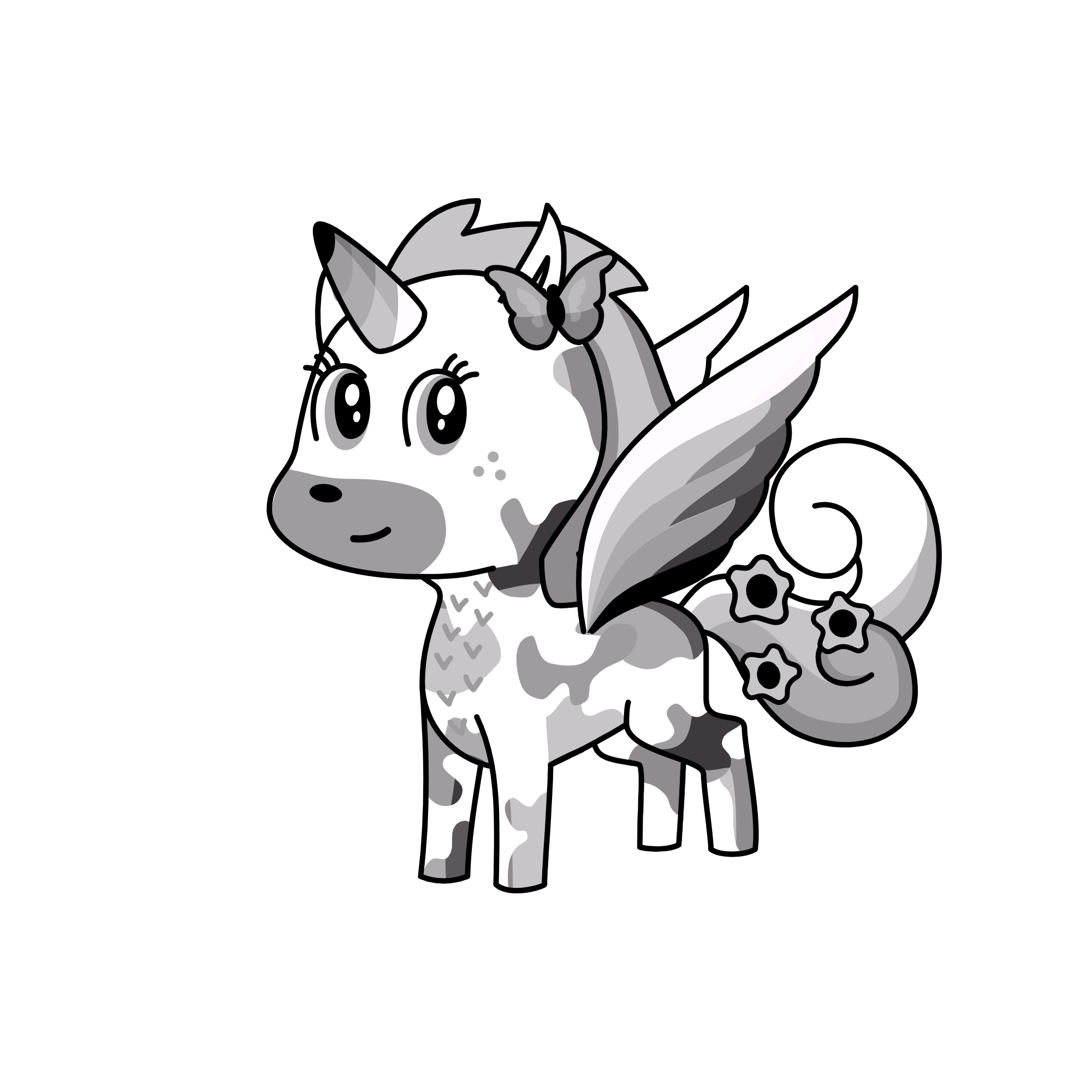 gray, the unicorn