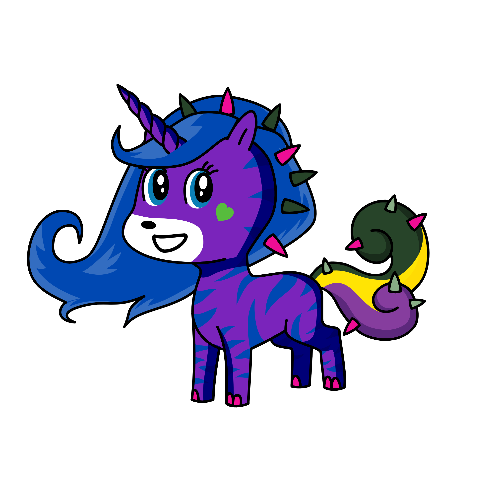 Queen Blue, the unicorn