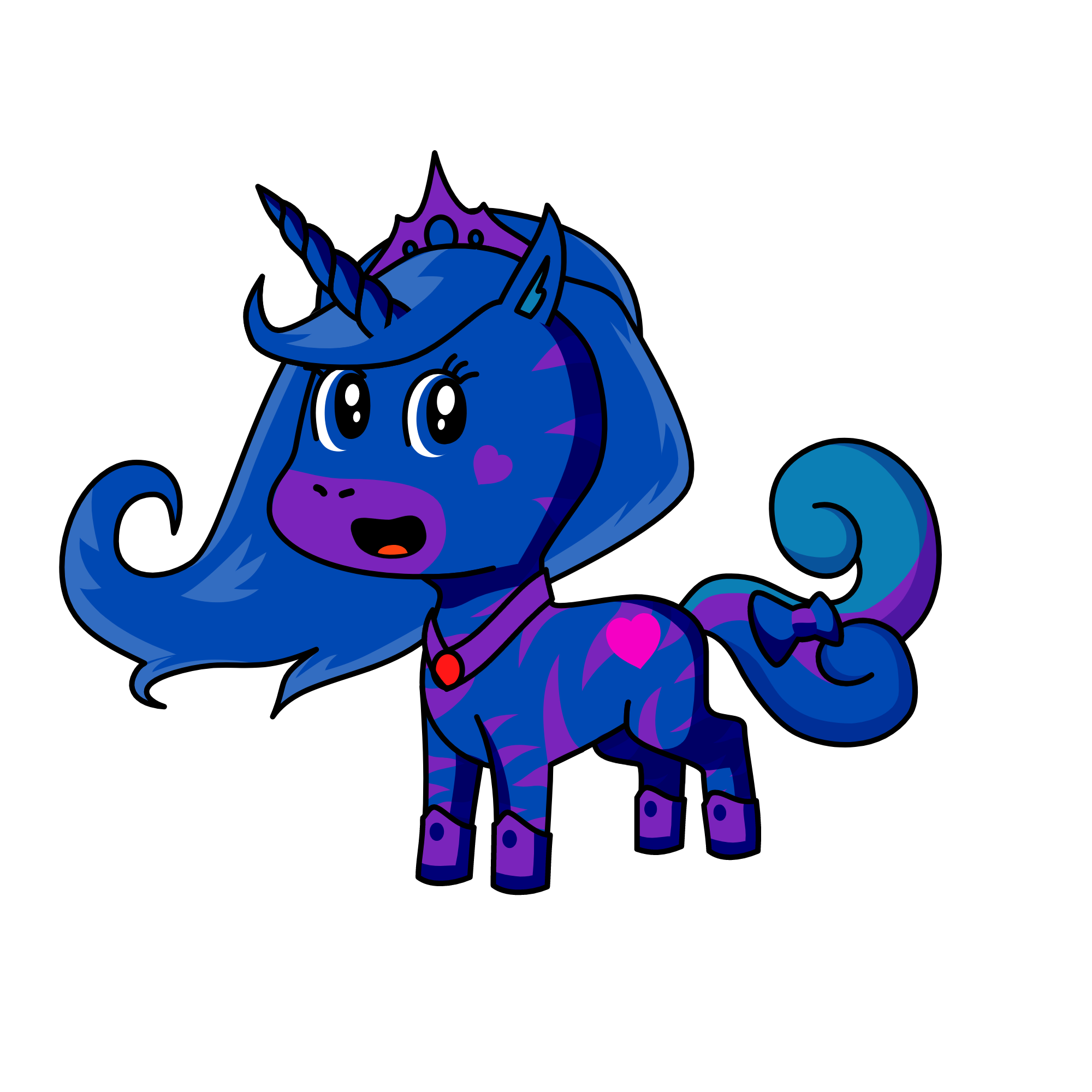 Queen Blue, the unicorn