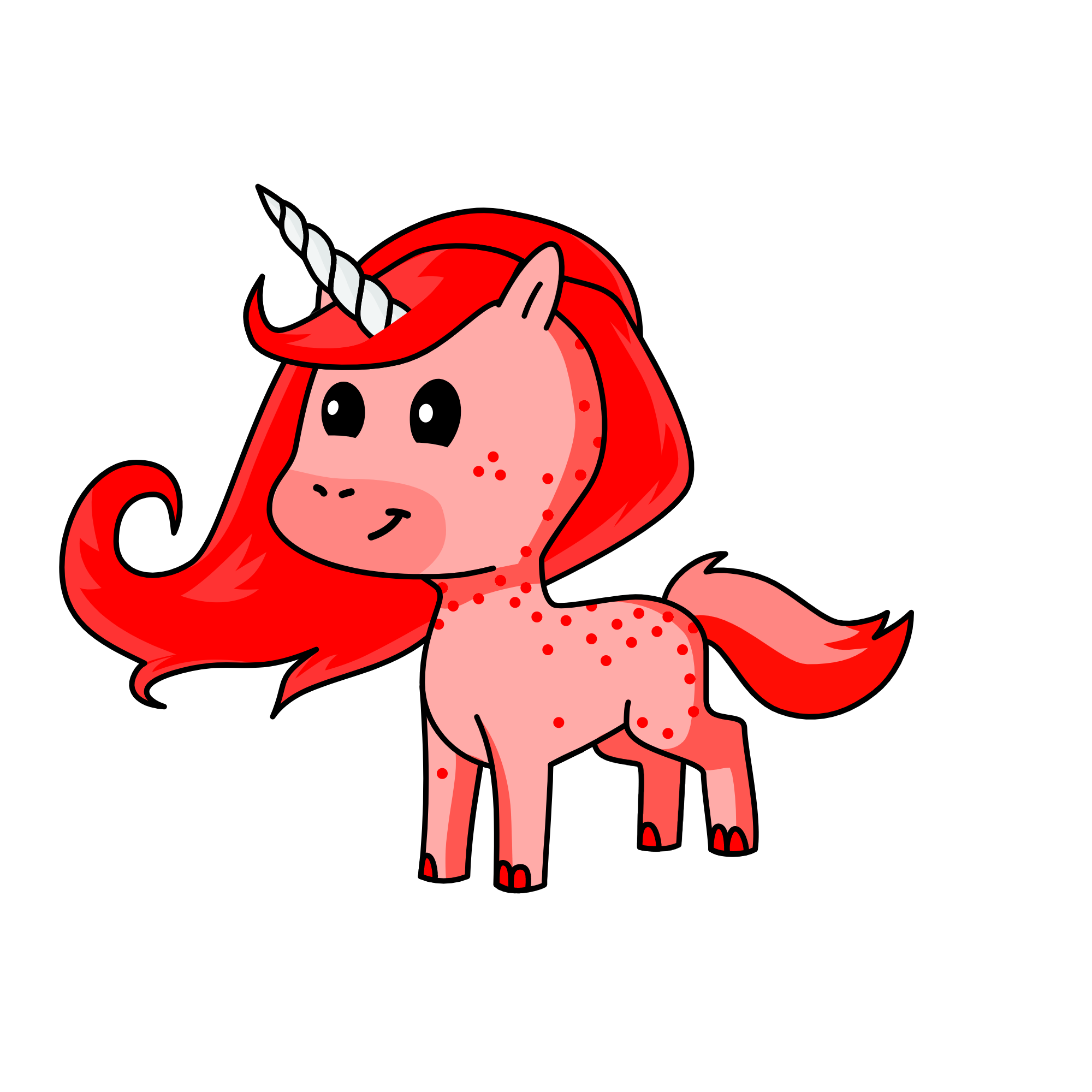 Strawberry ice cream, the unicorn