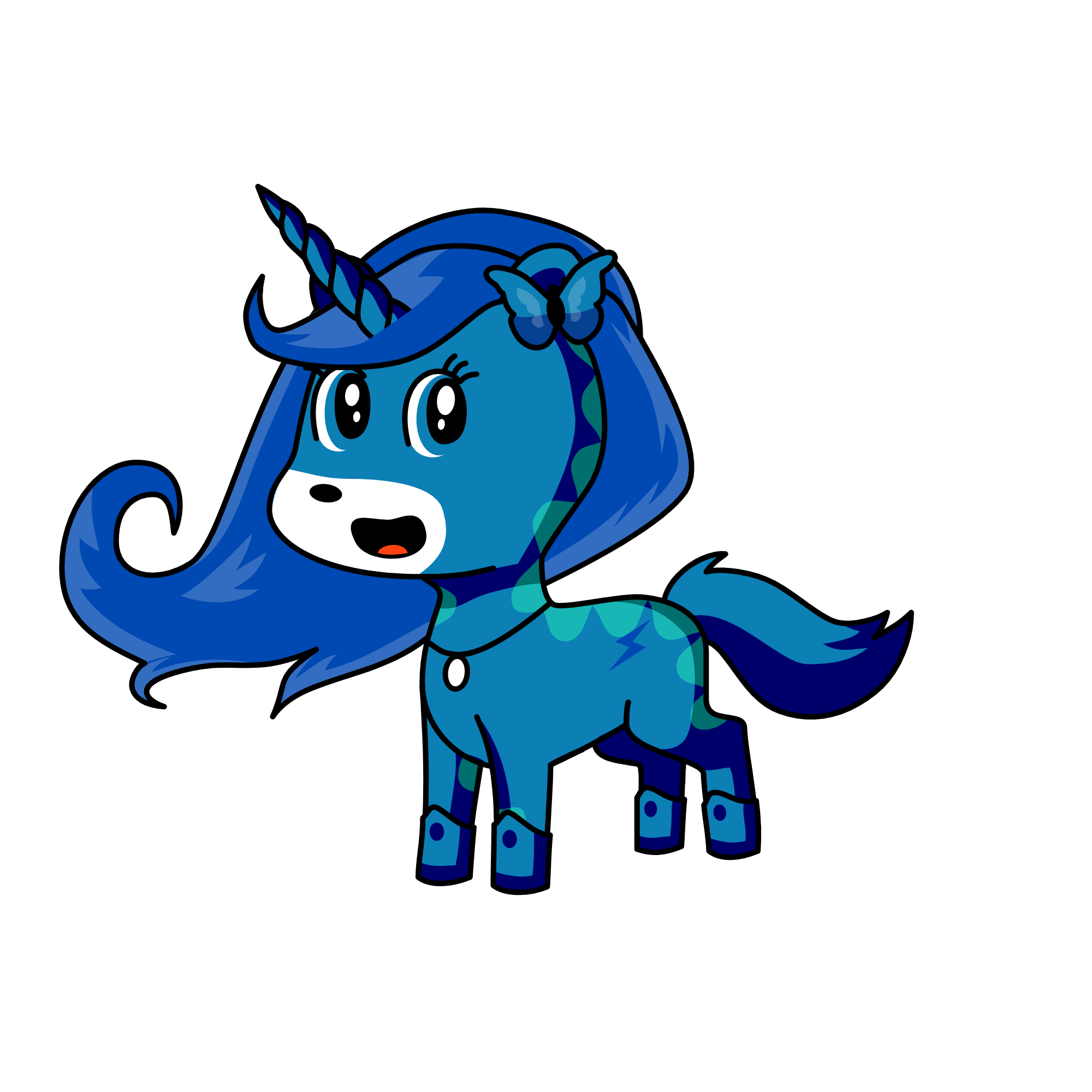 blue berry short cake, the unicorn