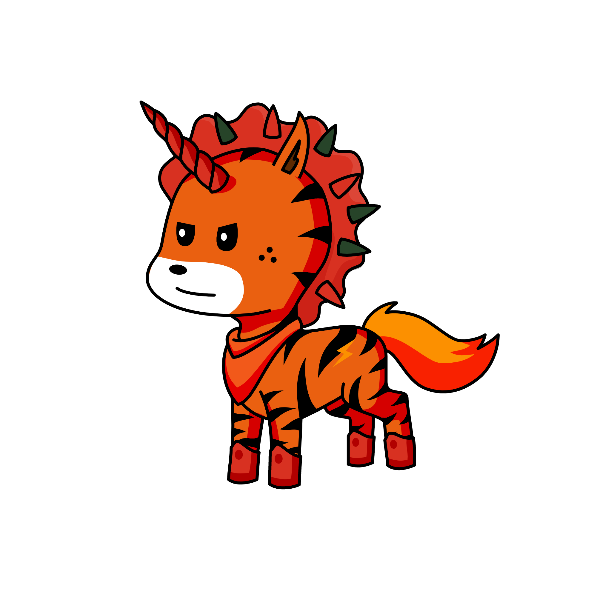 orange, the unicorn
