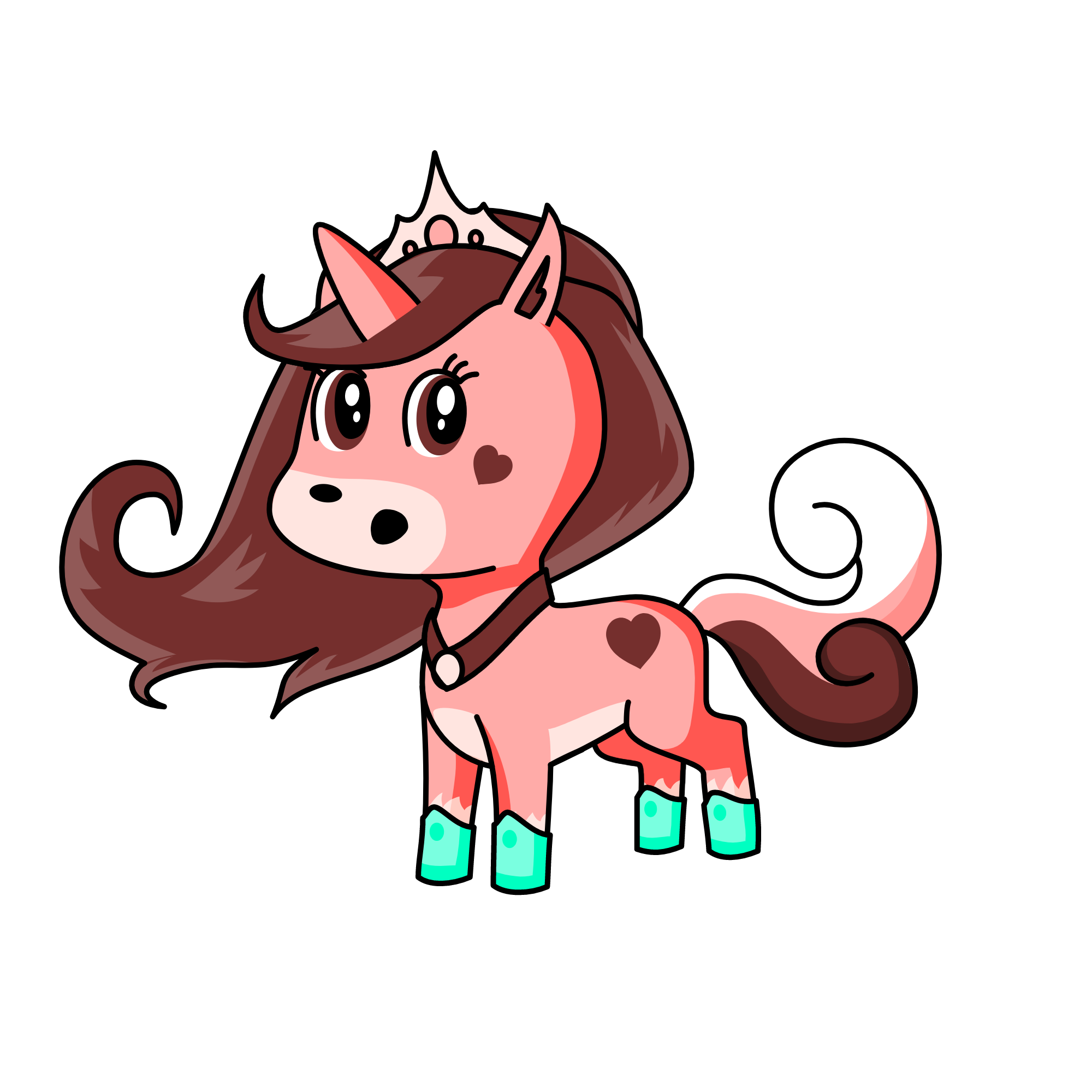 Princess Pink And Brown, the unicorn