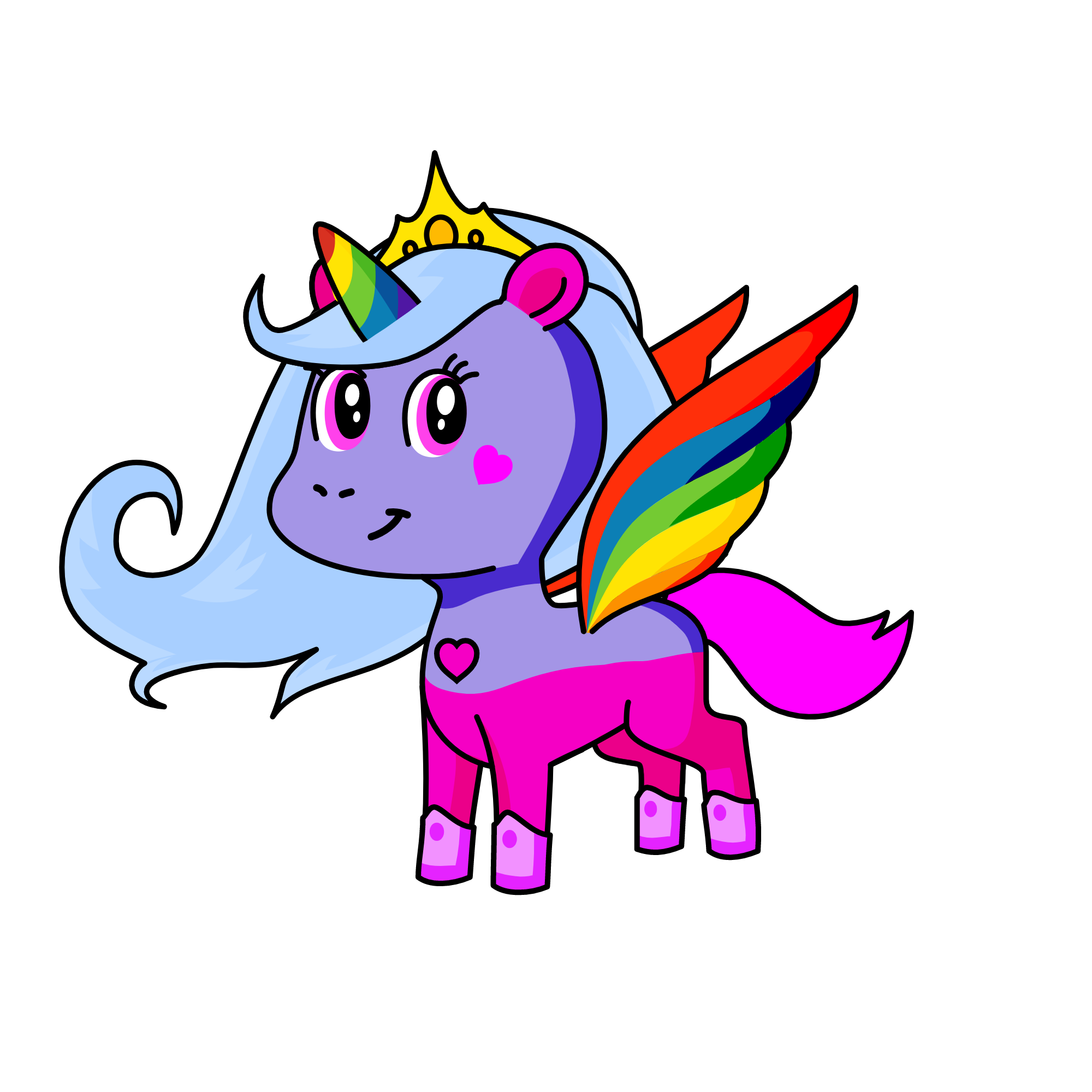 Rainbow daish, the unicorn