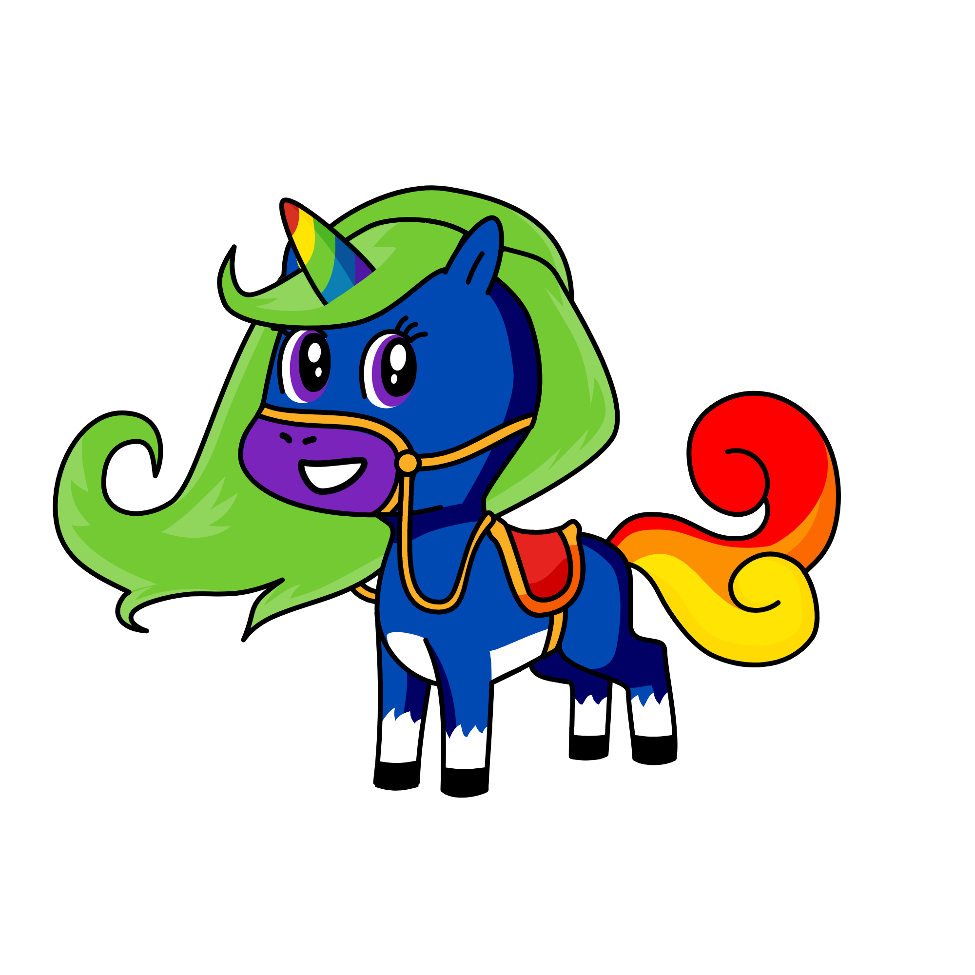 rain bow, the unicorn