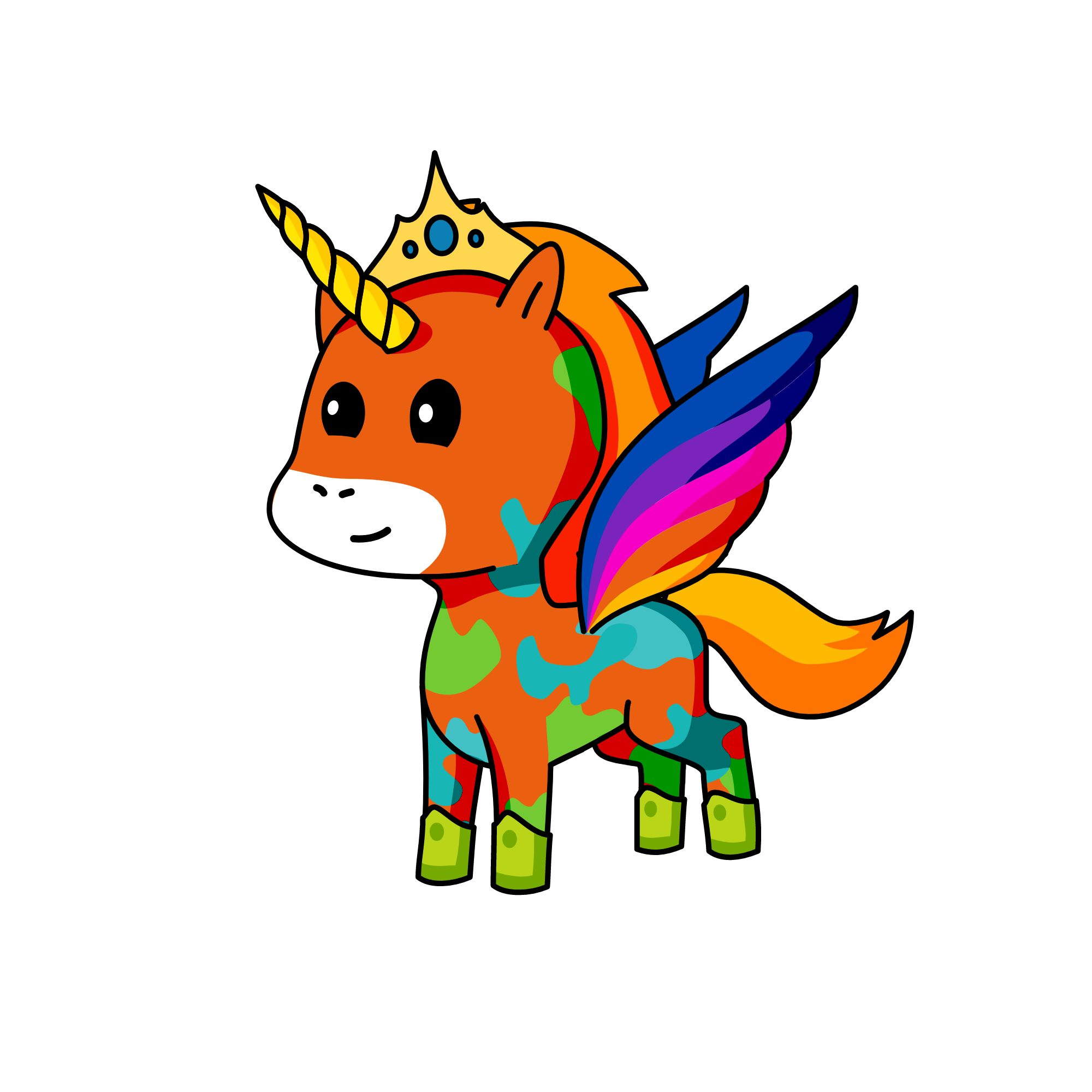 Rainsky, the King of Rainbow Kingdom (aka as the 7 sisters' dad), the unicorn