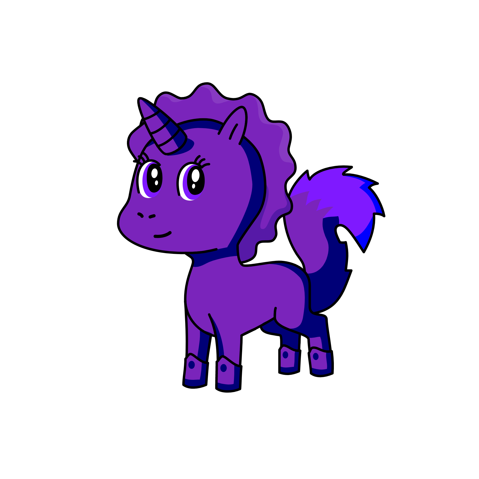 Purple, the unicorn