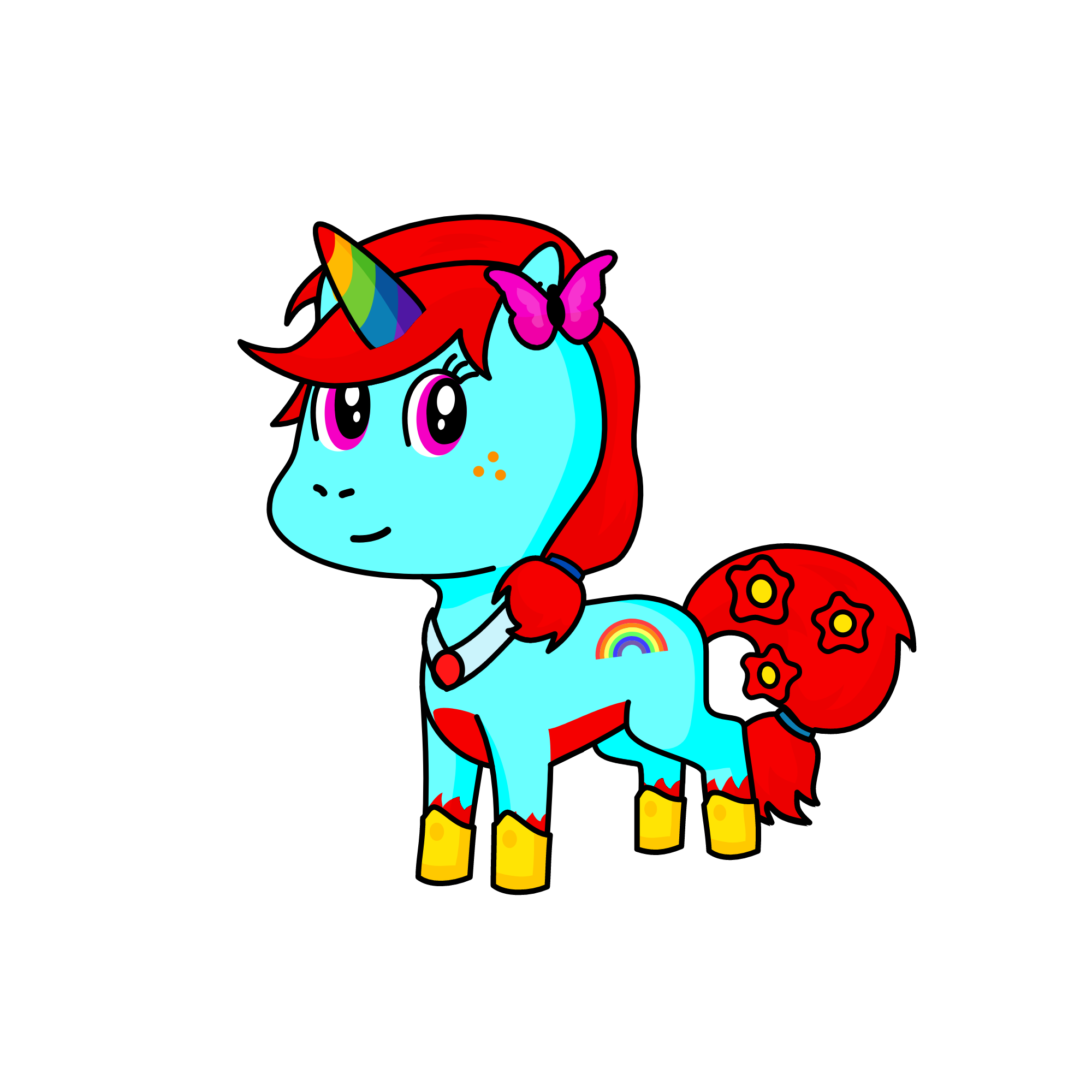 rainbow dash, the unicorn