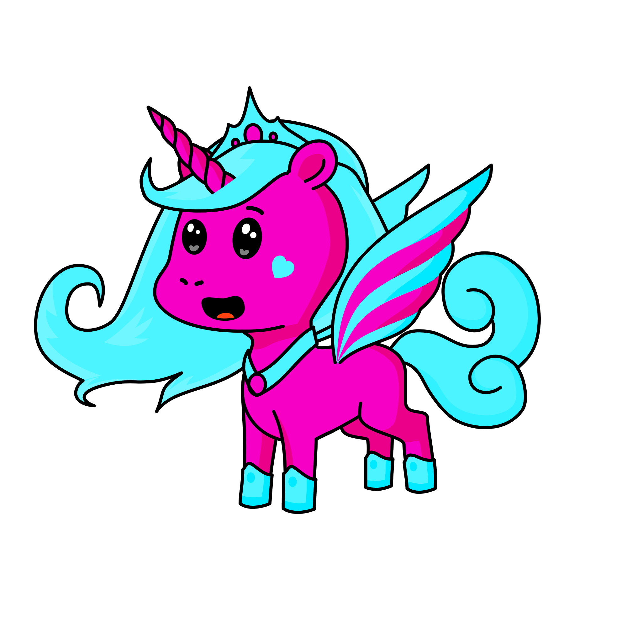 Queen peppa mint, the unicorn