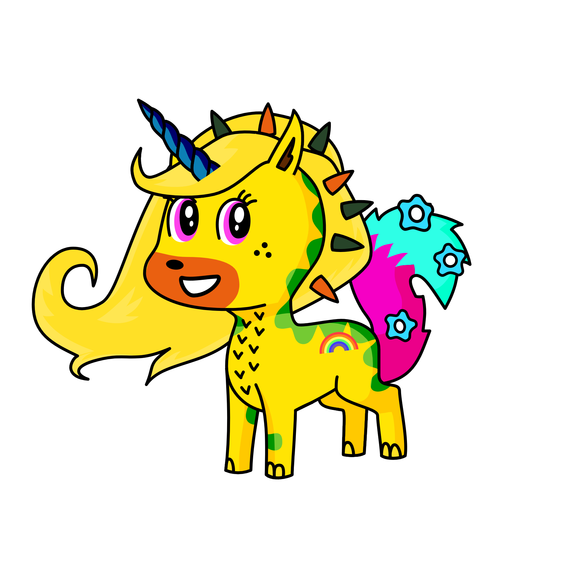 wolf, the unicorn