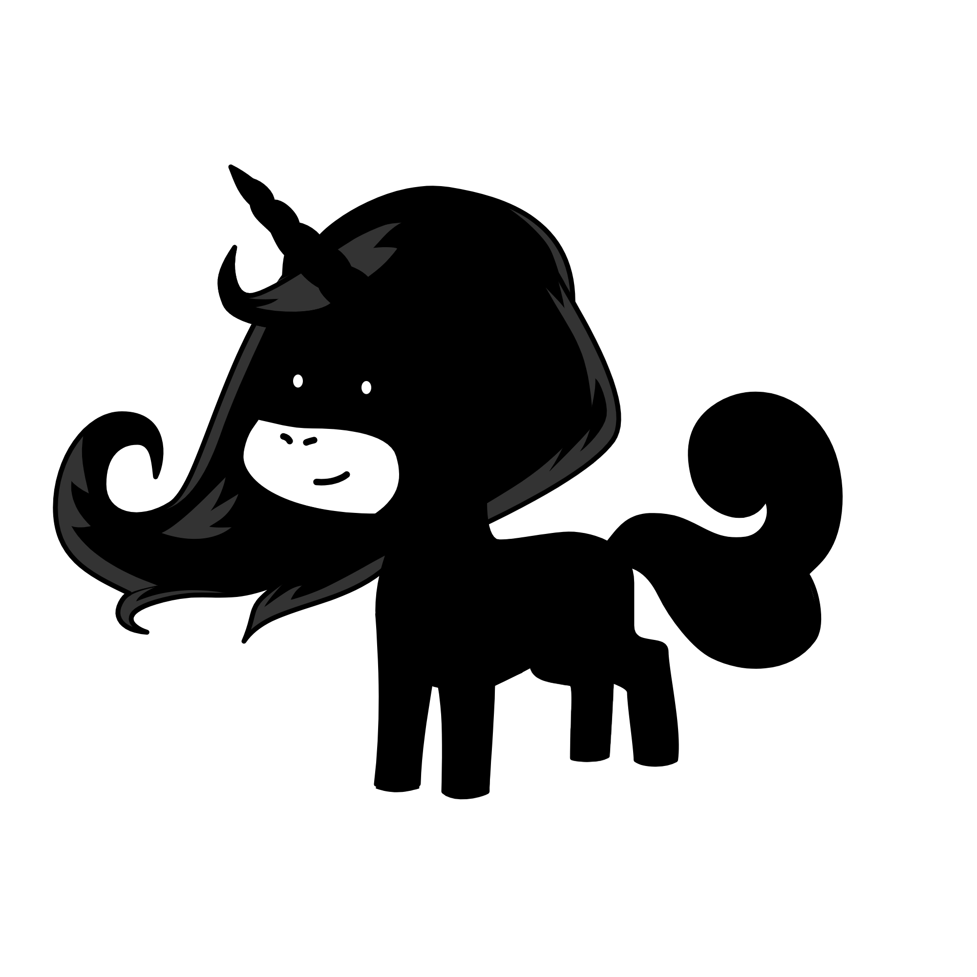 Black, the unicorn