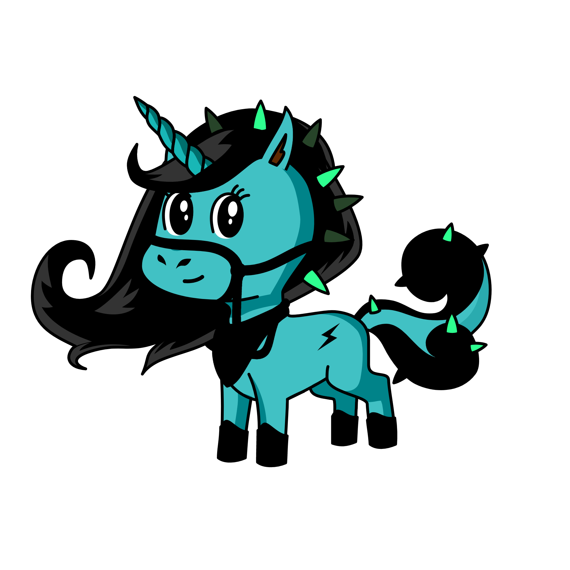 Black night, the unicorn