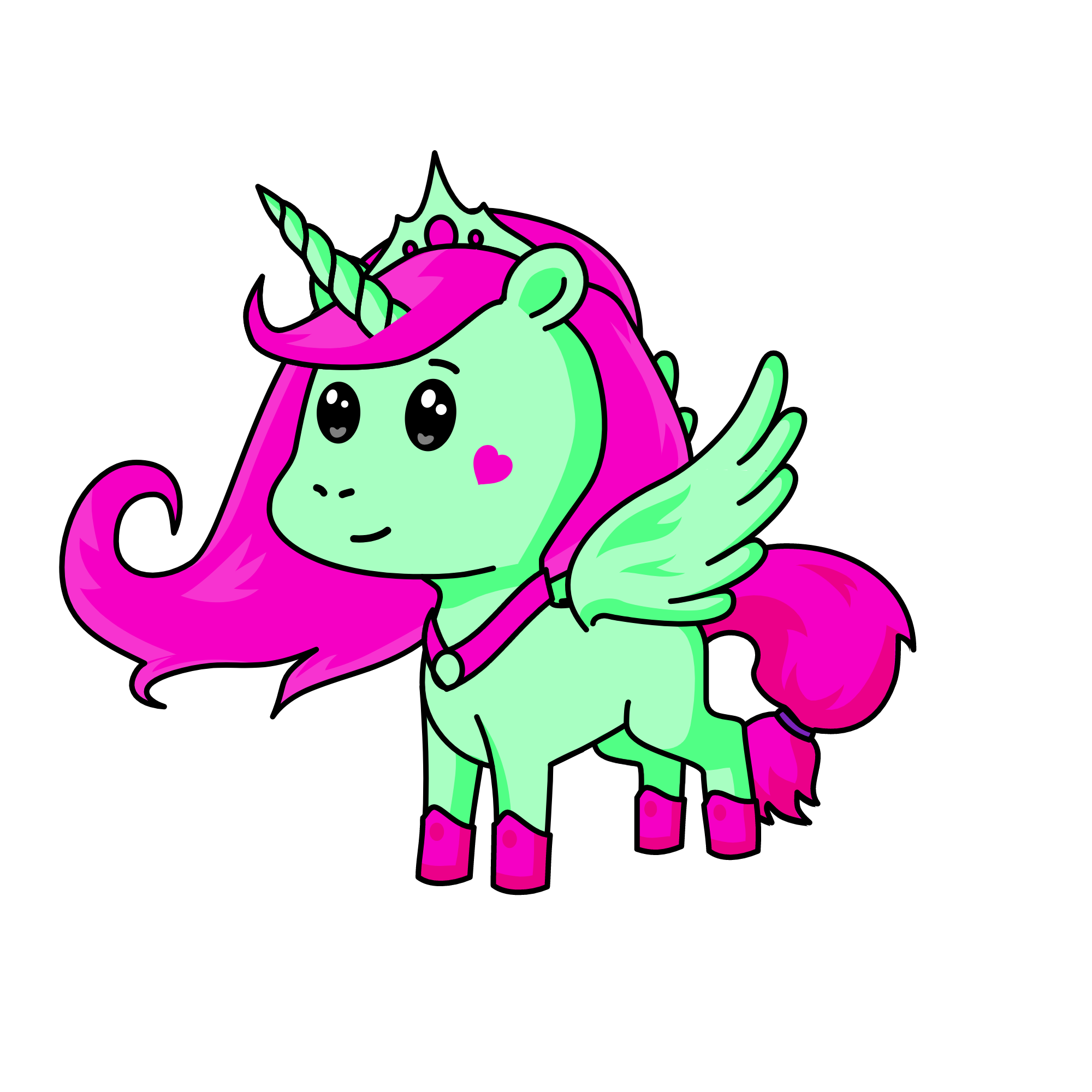The queen of snow, the unicorn