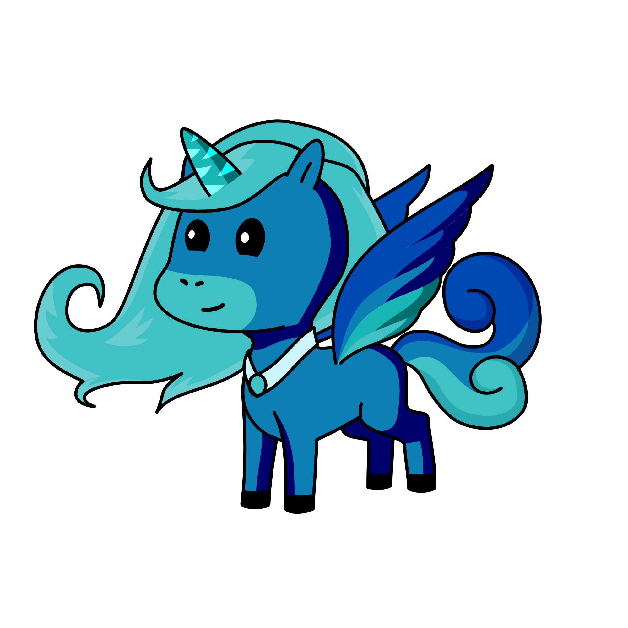 Blue, the unicorn