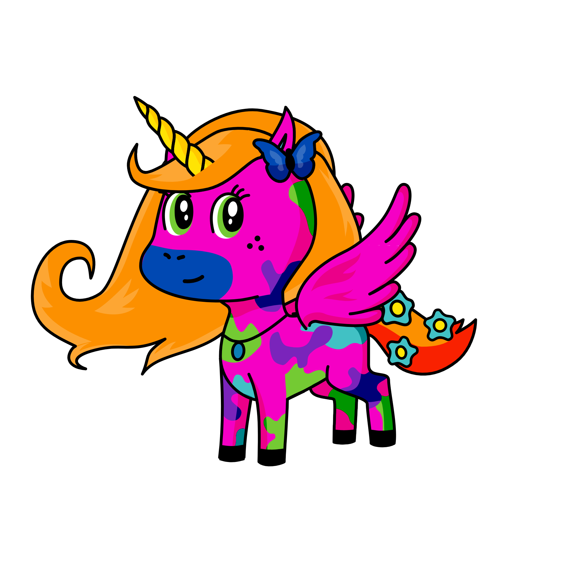 Sunset, the unicorn