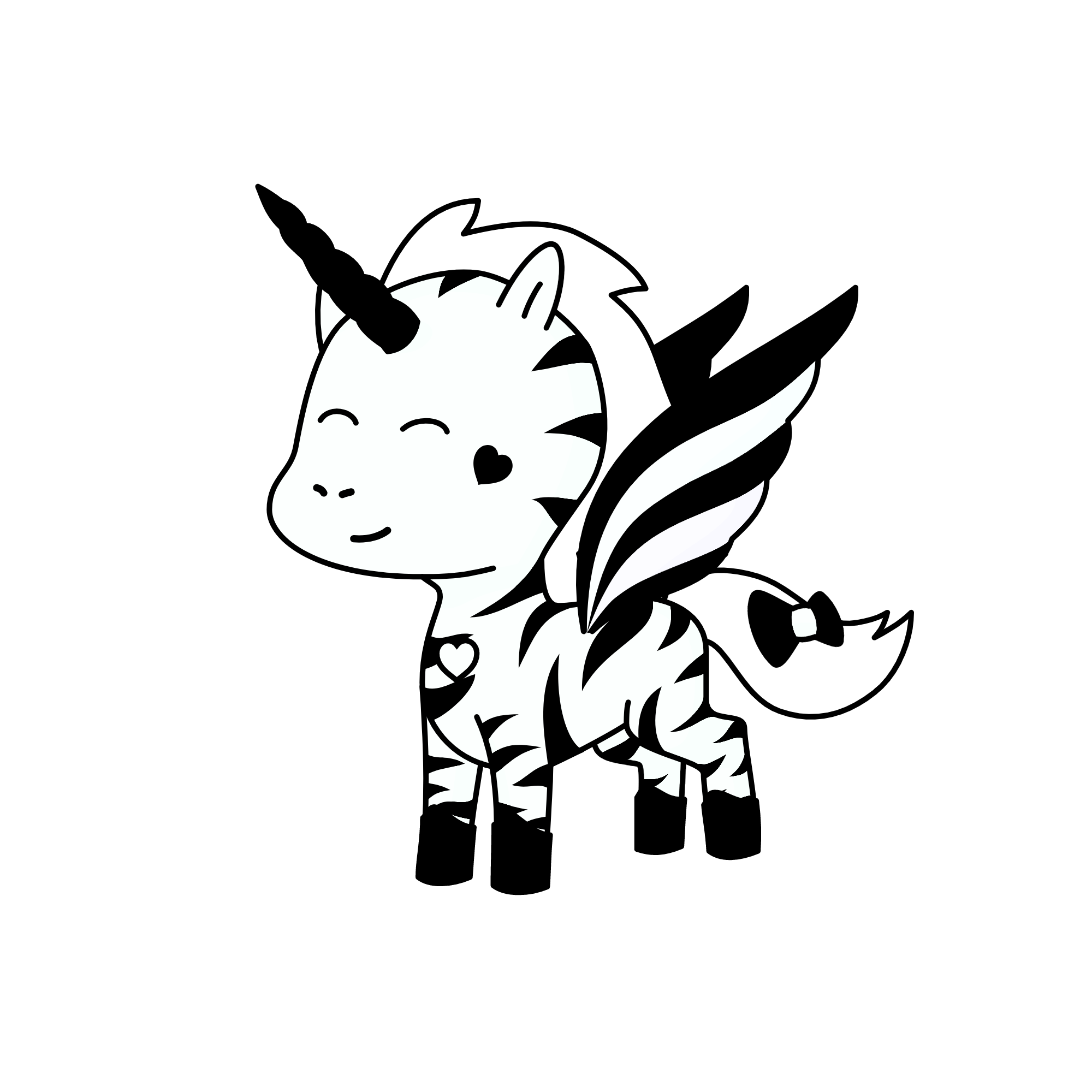 Zoey, the zebra unicorn, the unicorn