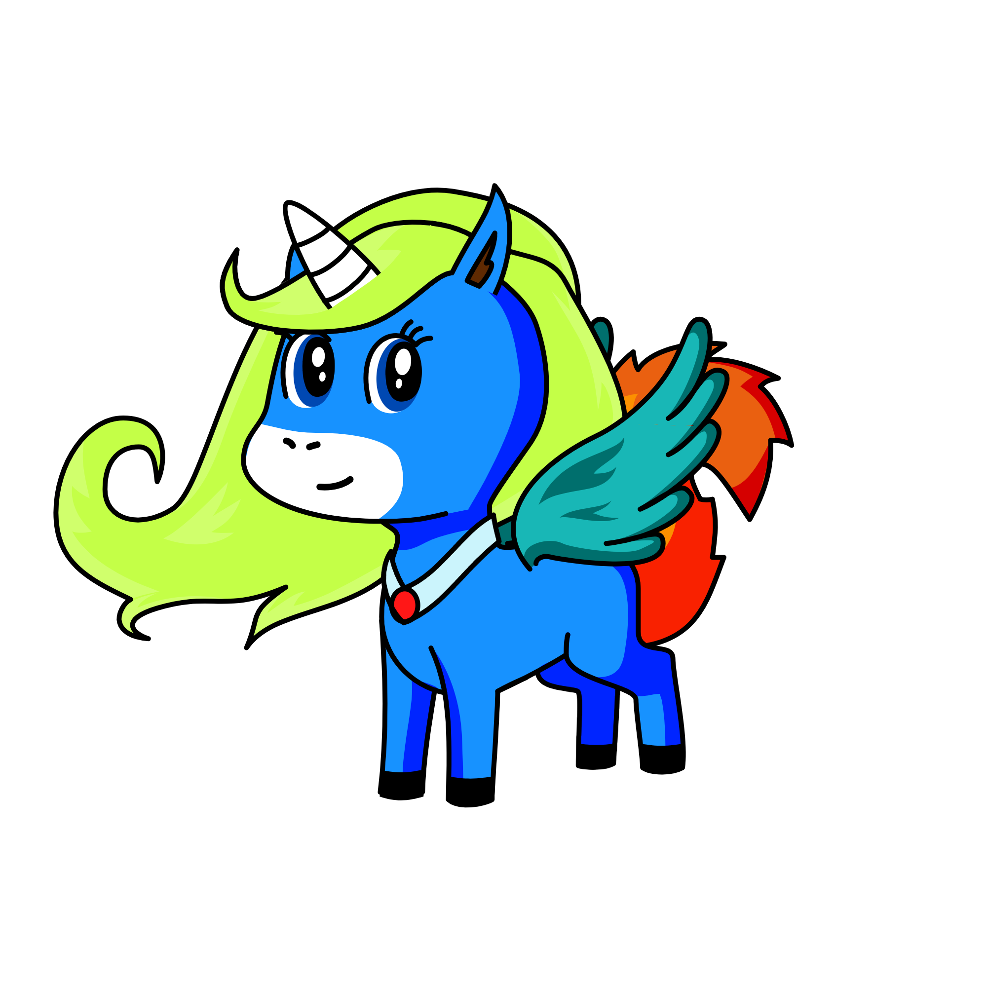 rainbowdash, the unicorn