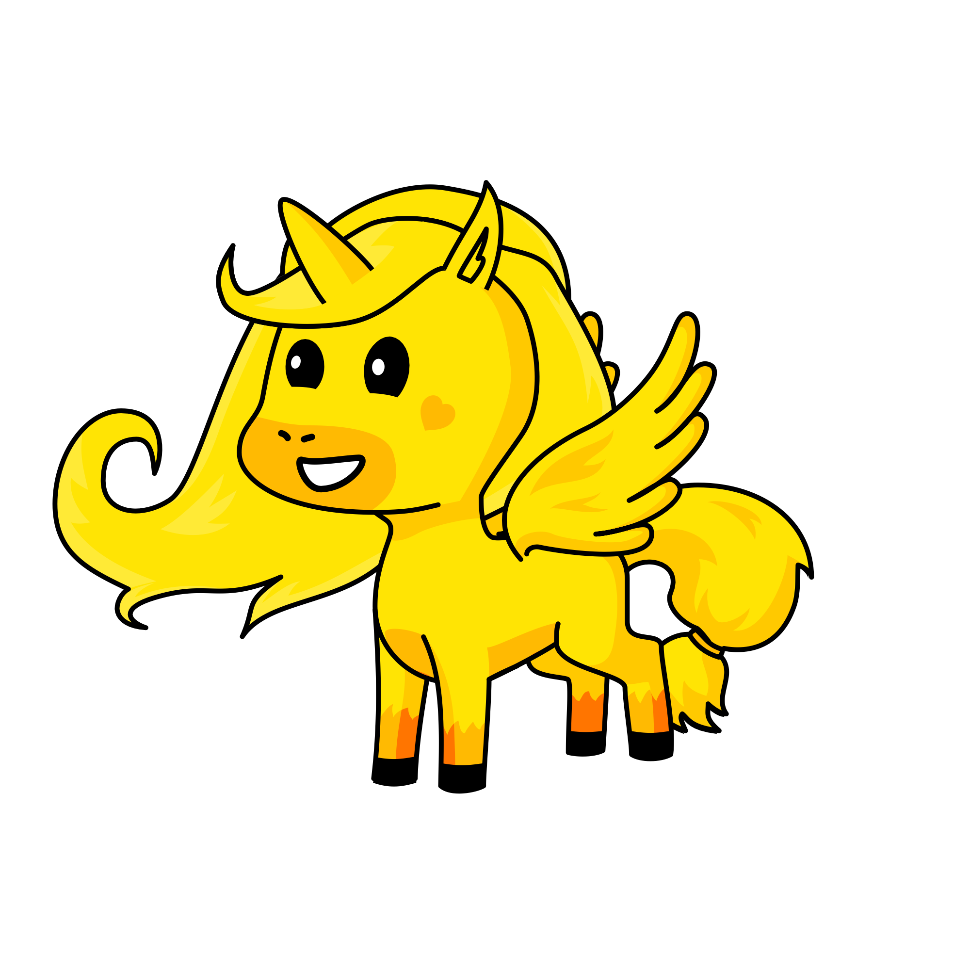 As warm as the sun, the unicorn
