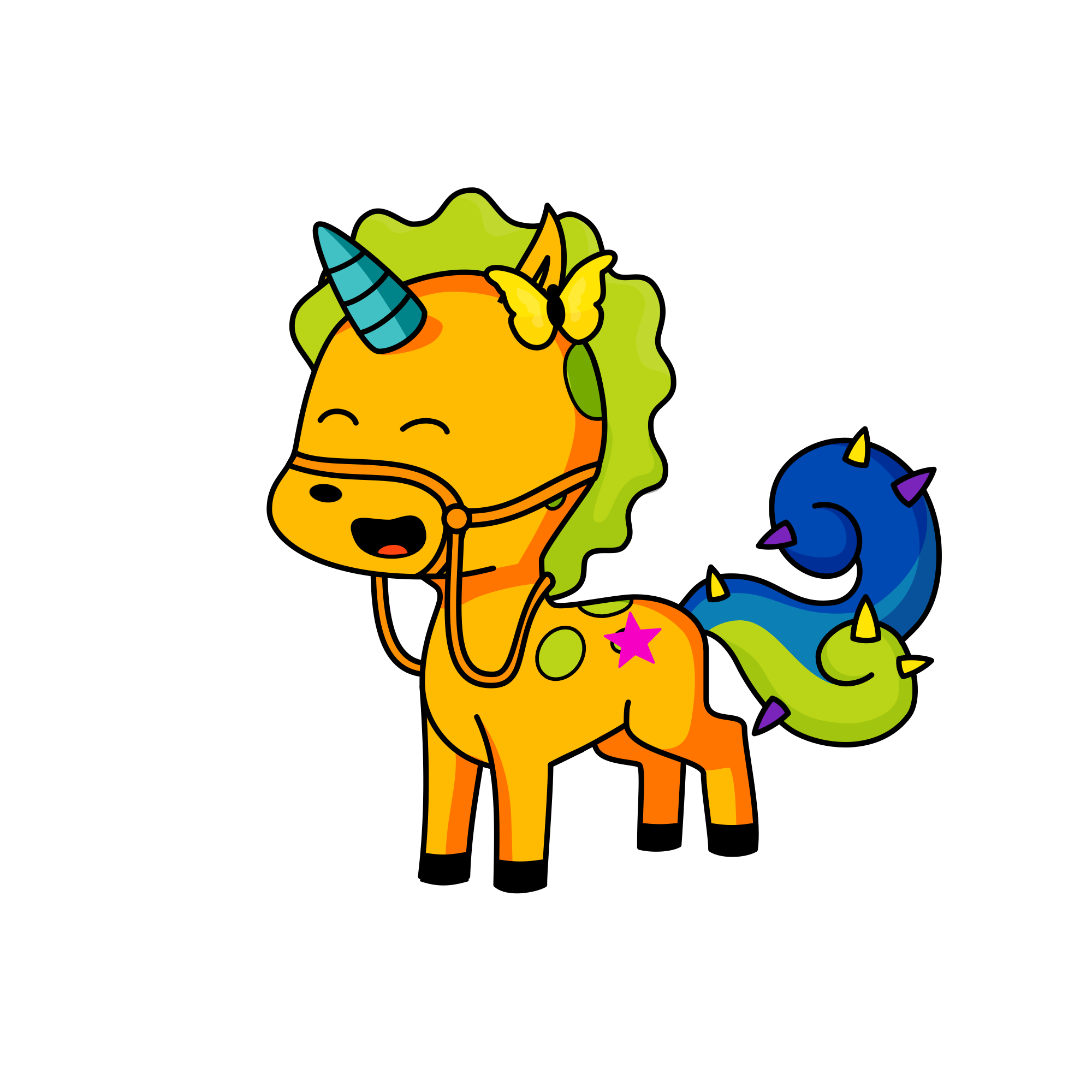 As silly as fun, the unicorn