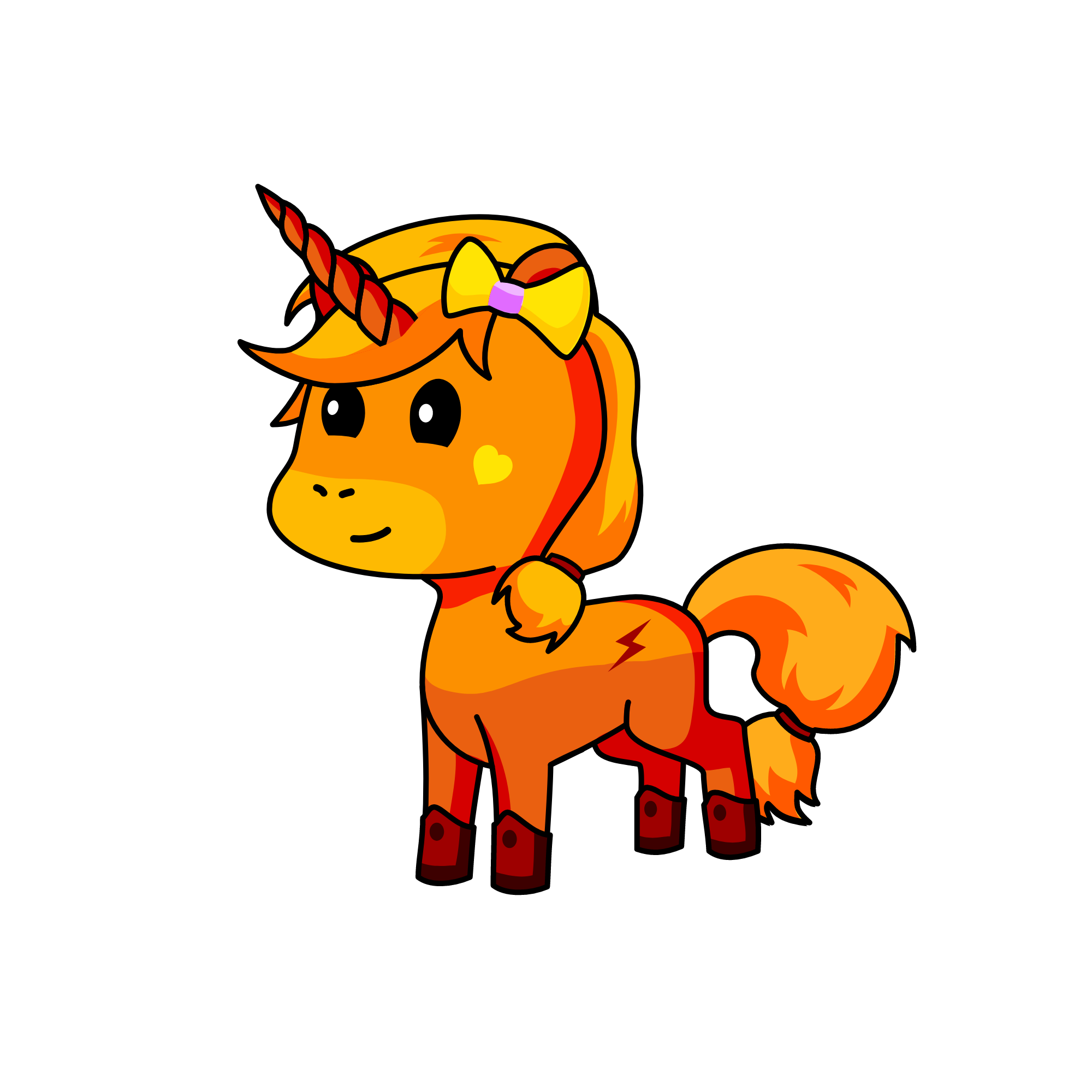 Orange dash, the unicorn