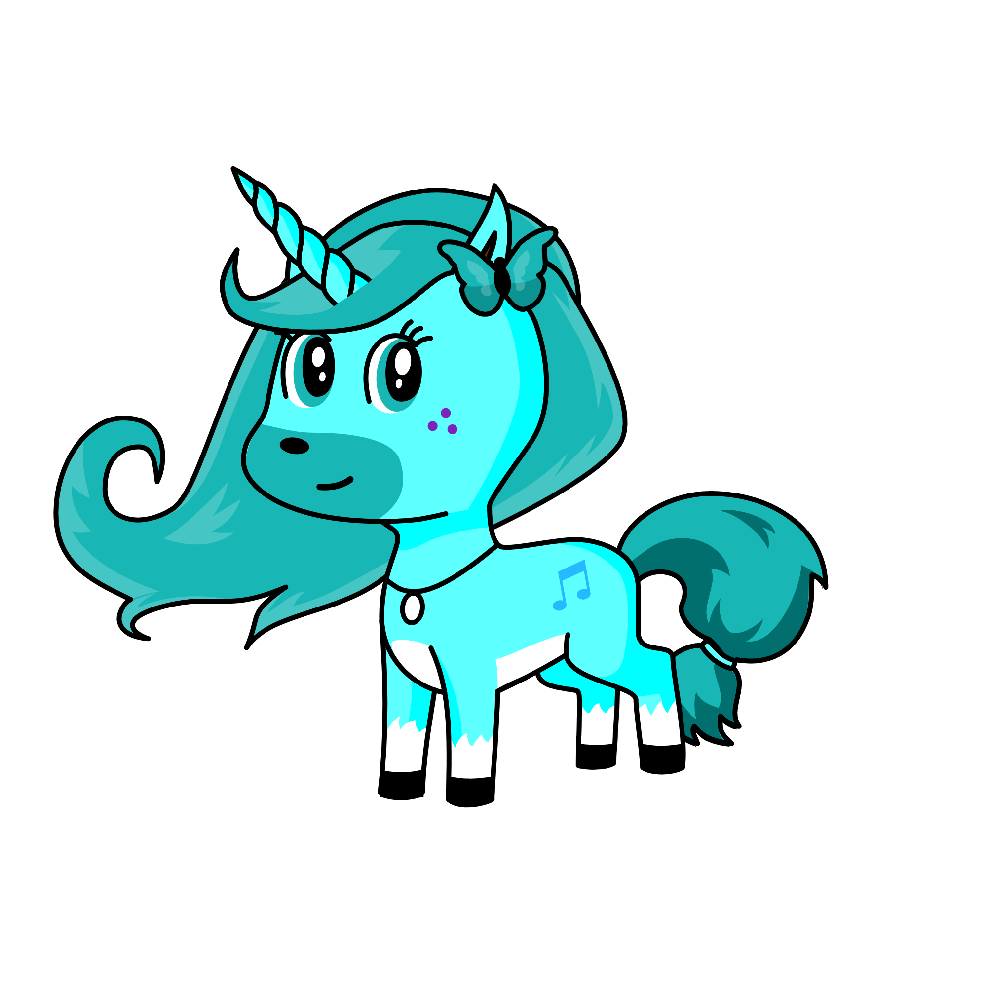 Blueberry, the unicorn