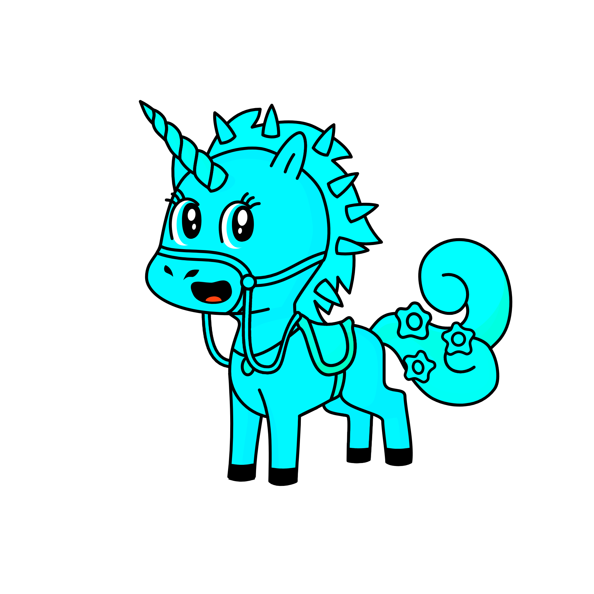 Teal, the unicorn