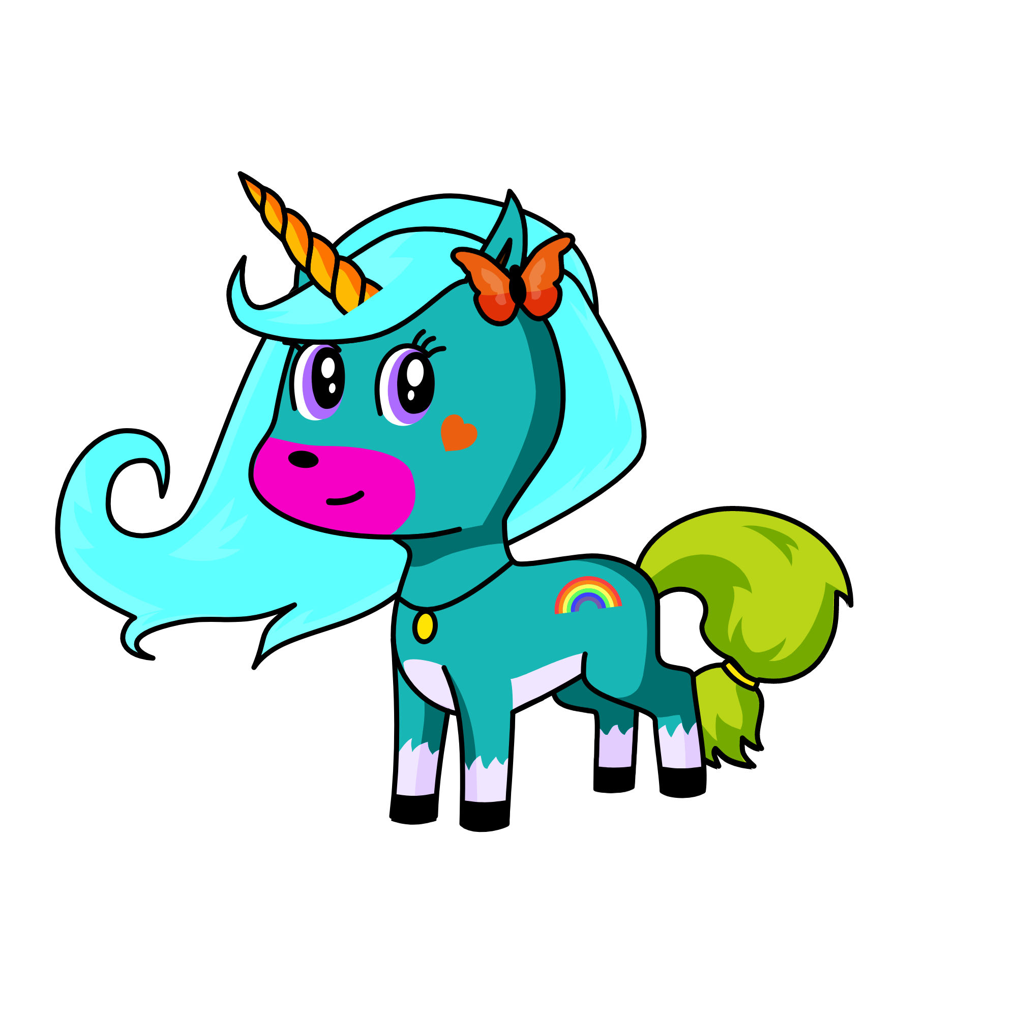 Rainbow, the unicorn