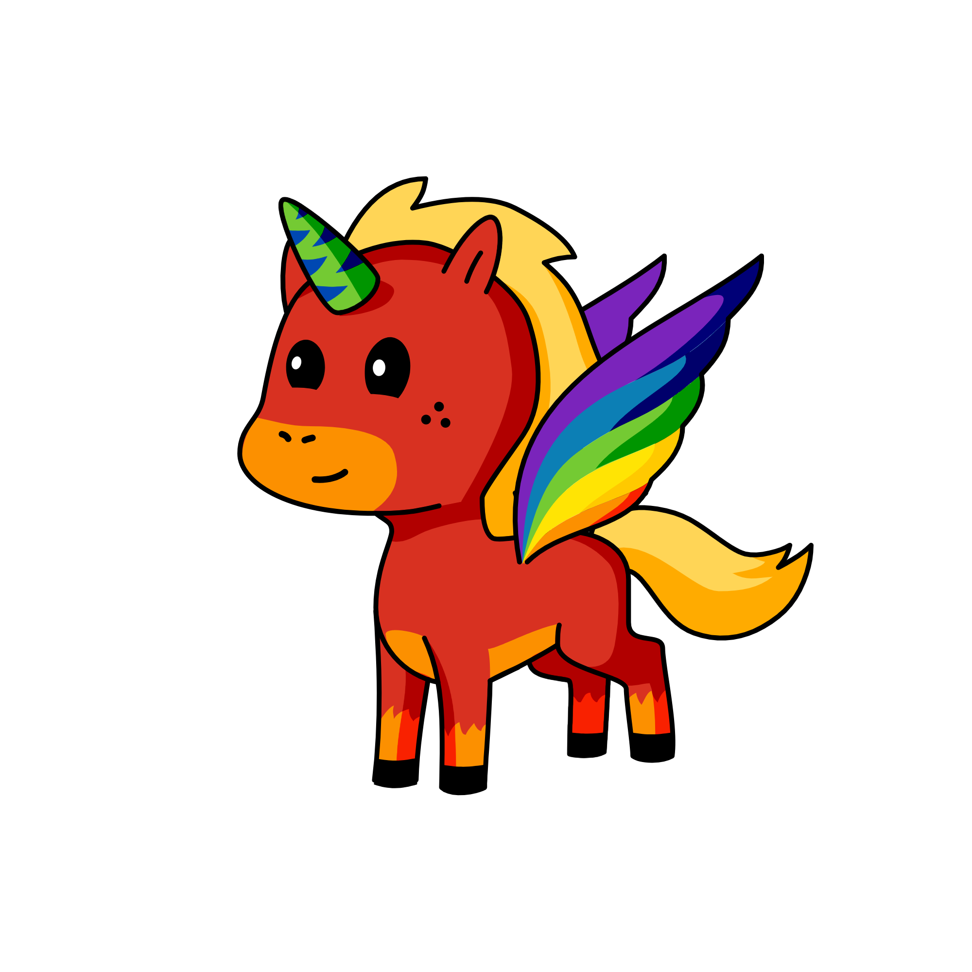 You get the wings by clicking on the About section on the top row of options, scroll down and there will be a wings icon., the unicorn