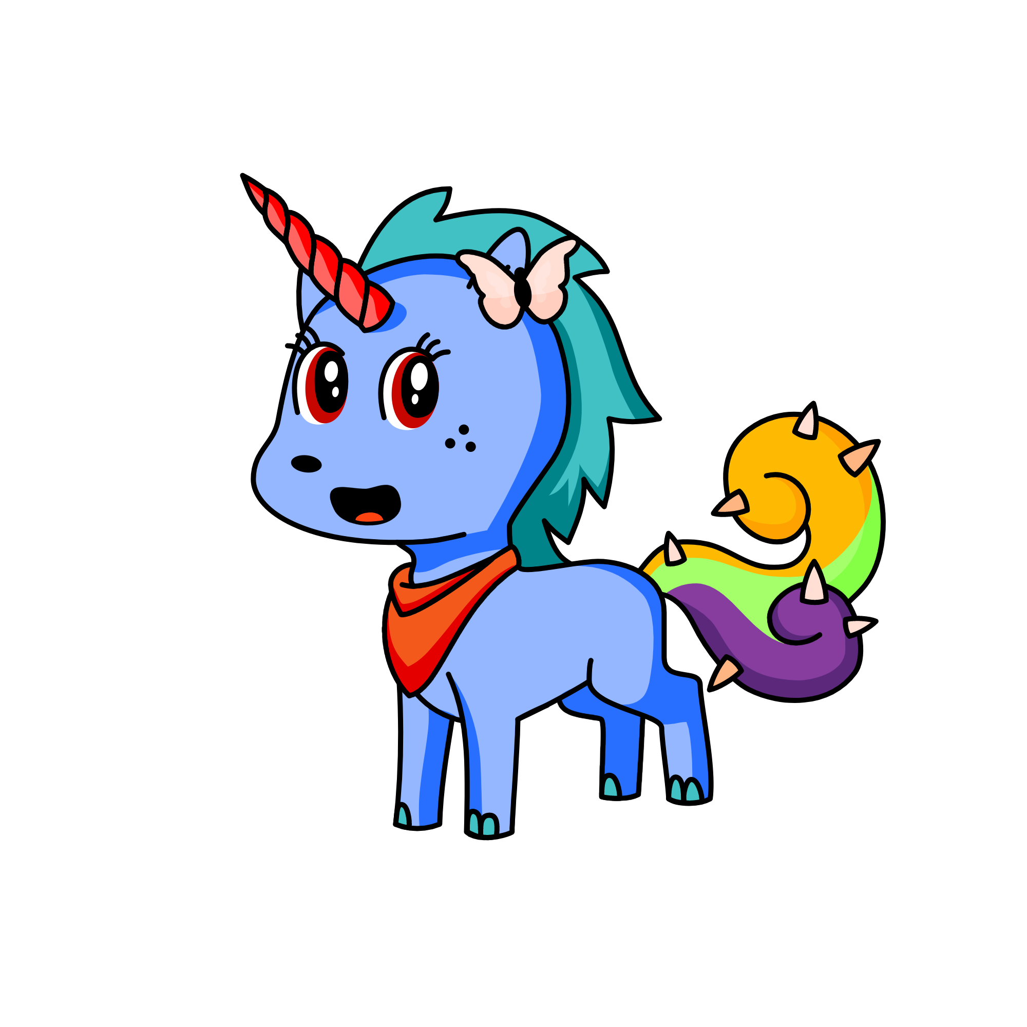 dis unicorn has thorns in her ugly tail, the unicorn