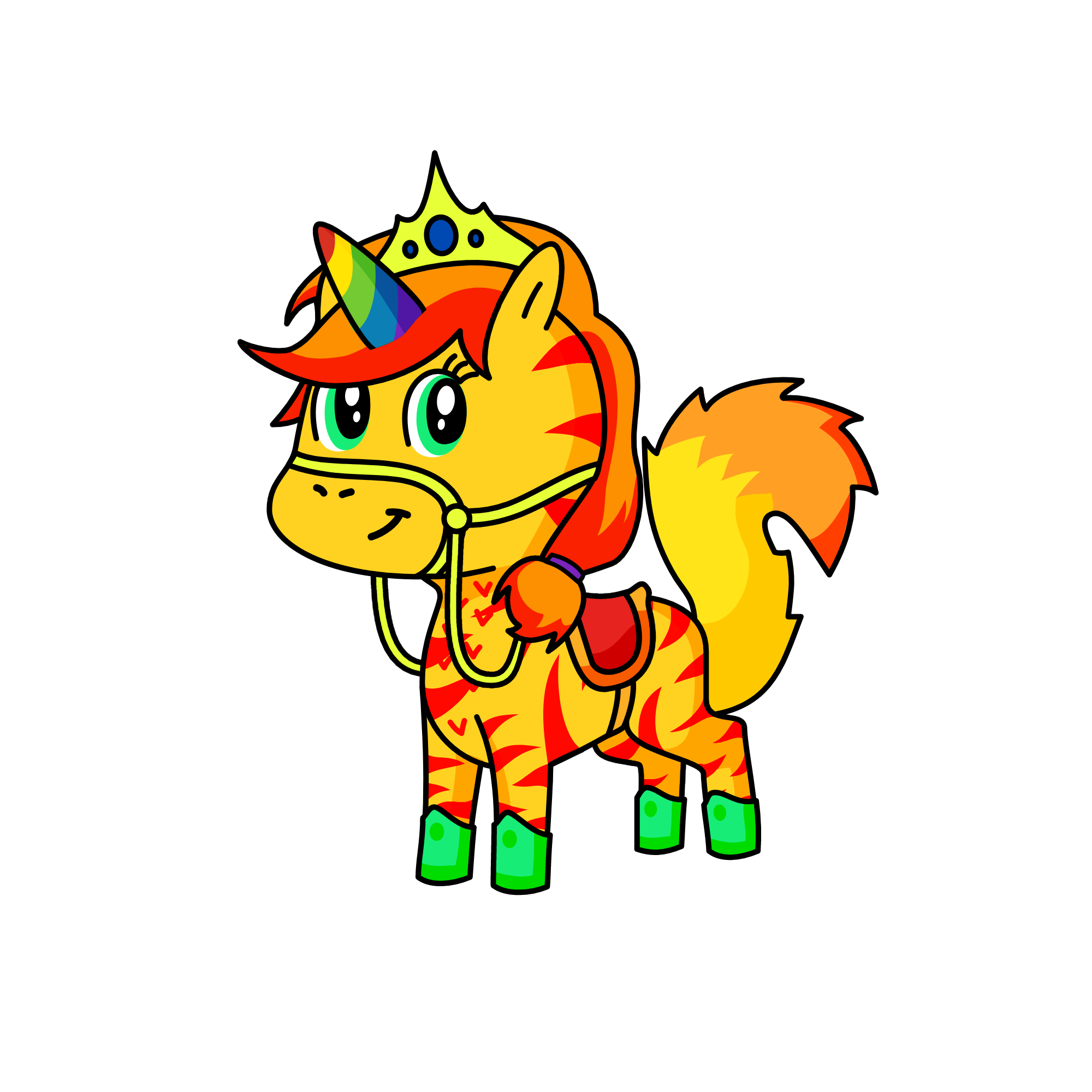 Flame-Rainbow, the unicorn