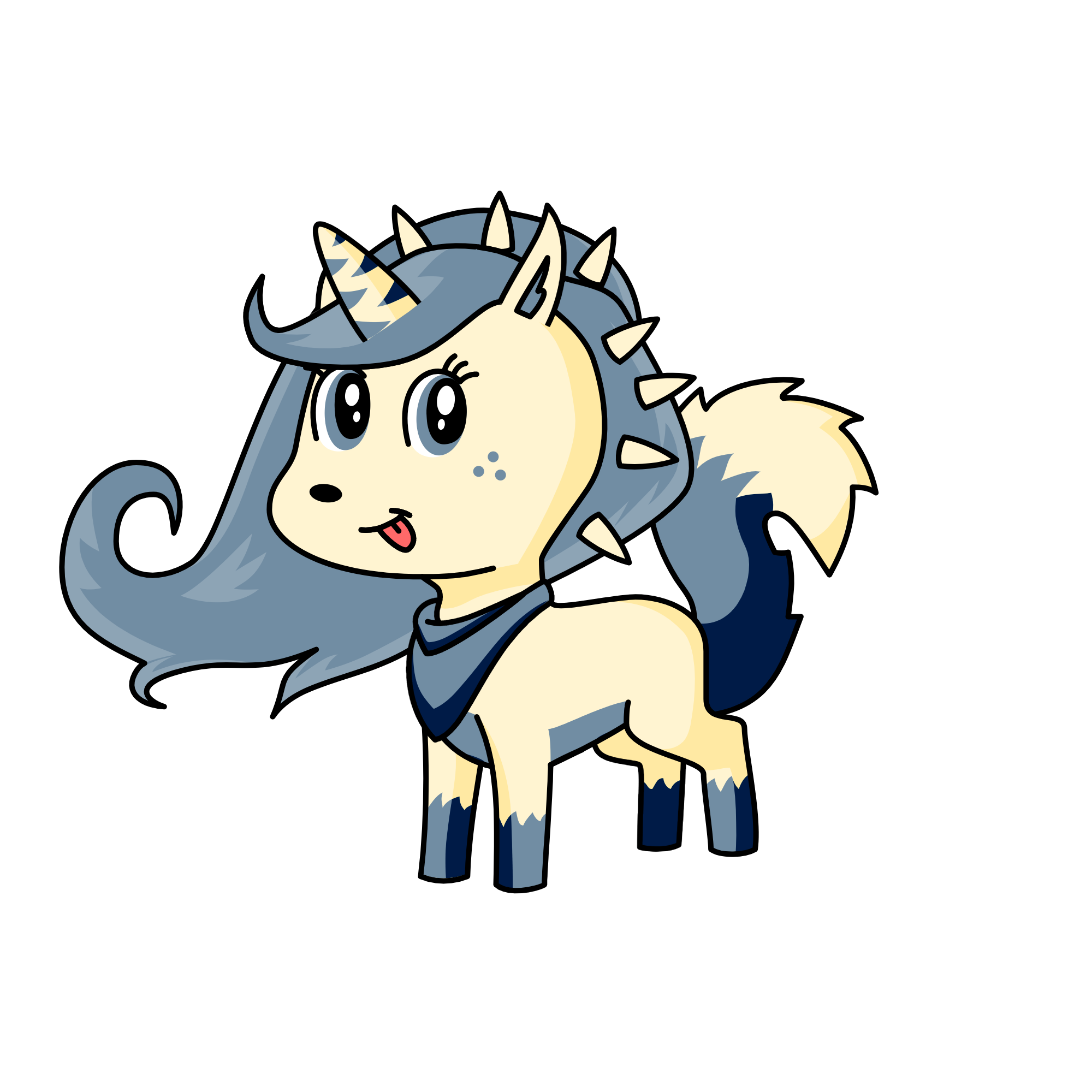 Full moon wolf, the unicorn