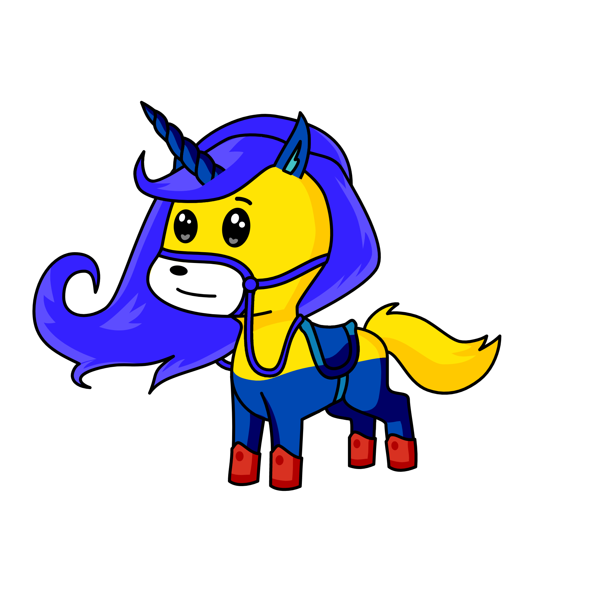 superhorse who defeats the fox with a no name, the unicorn