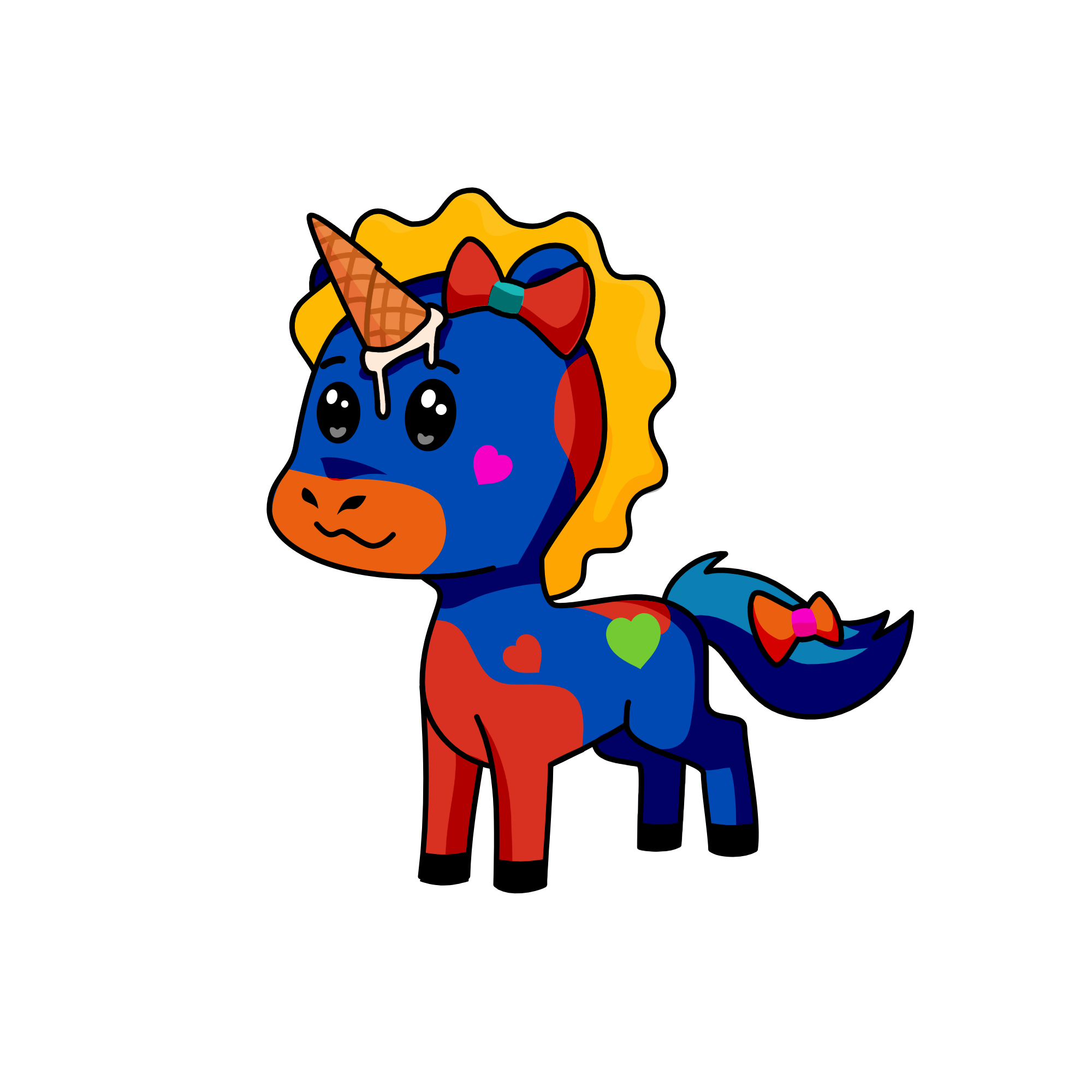 mimi goes to poo whith a dog haha , the unicorn