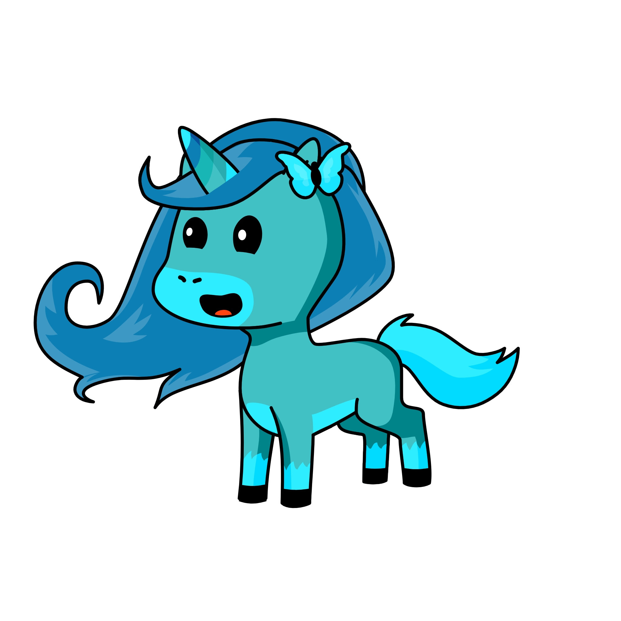 blue nia, the unicorn
