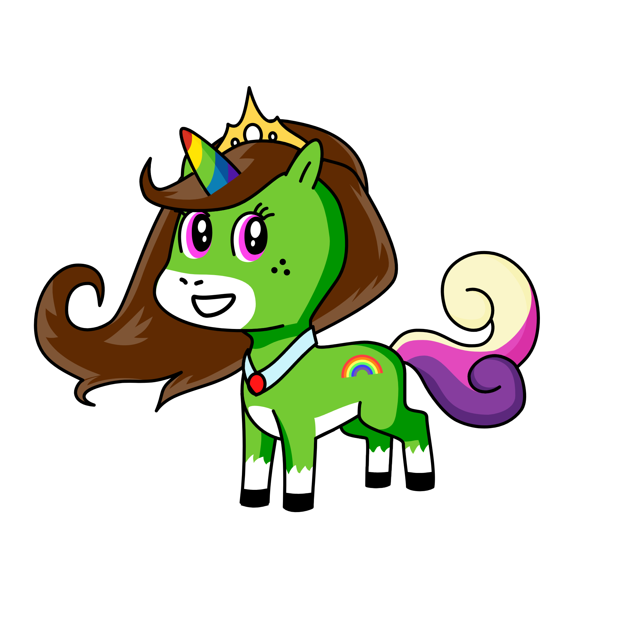 Green pop, the unicorn