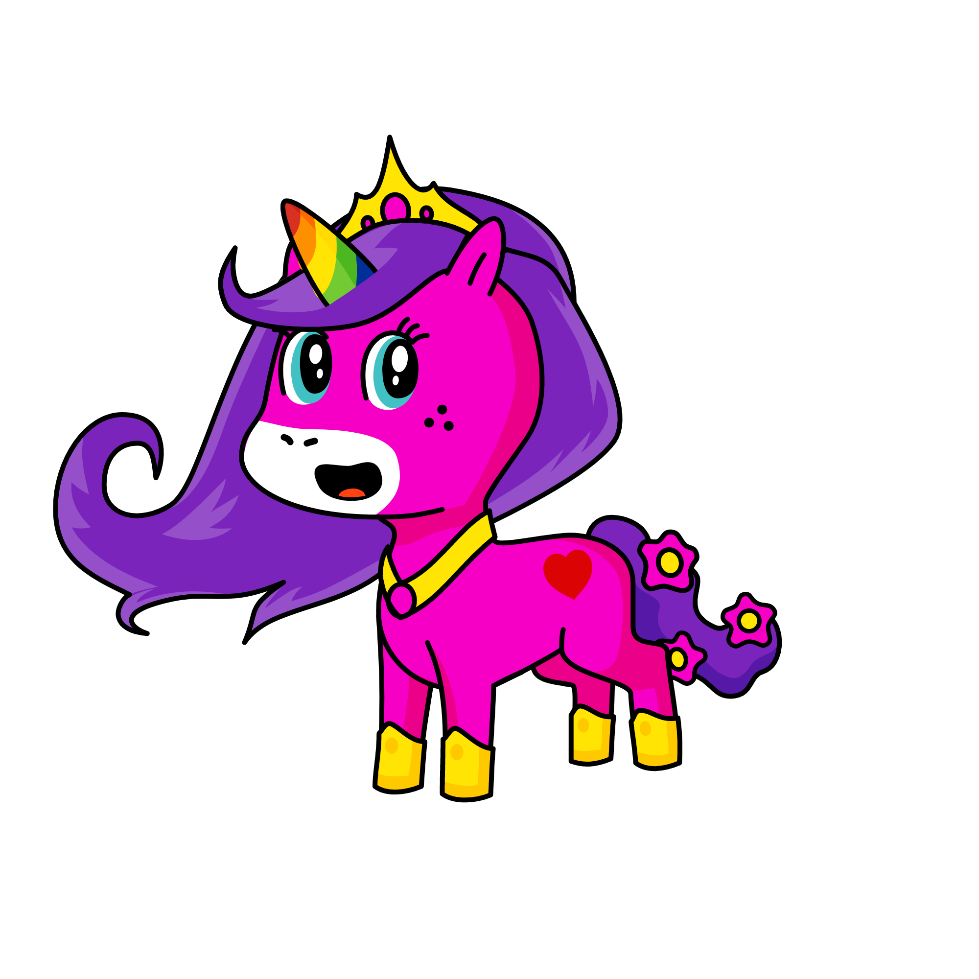Rainbow Fluffy Tail, the unicorn
