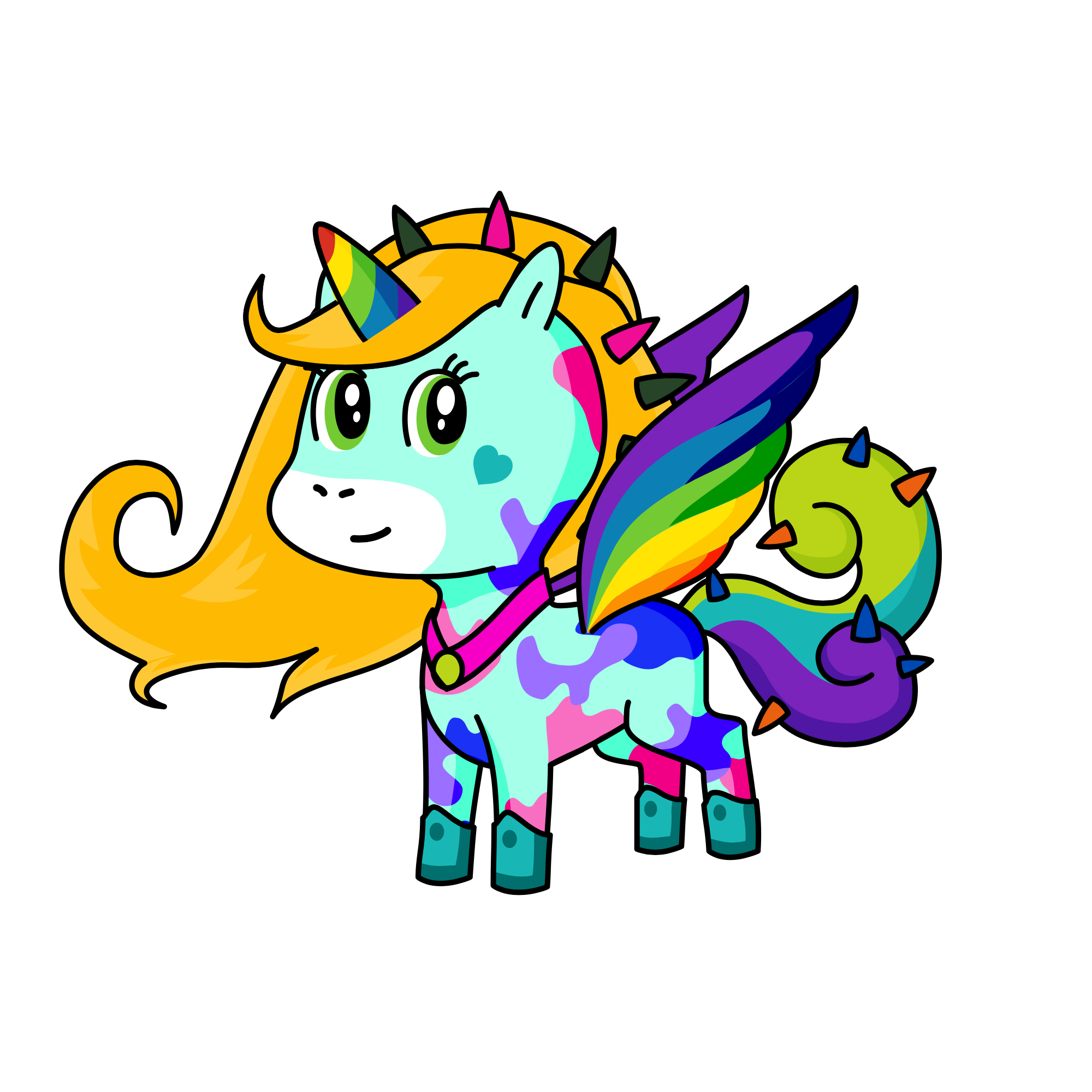 rainbow!!!, the unicorn