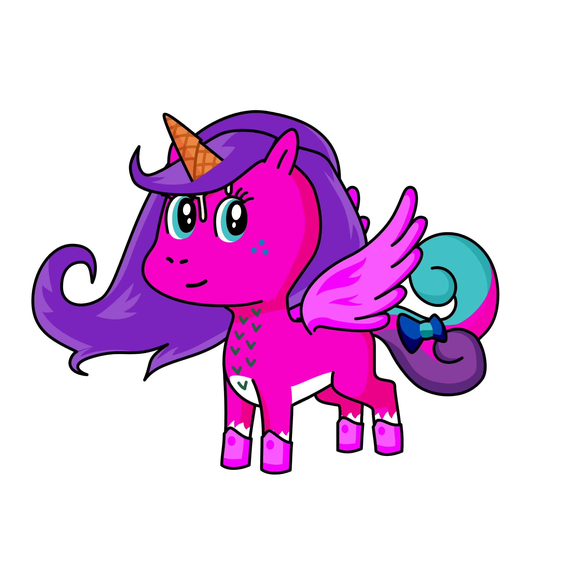 mollina the pink flavored ice cream cone, the unicorn
